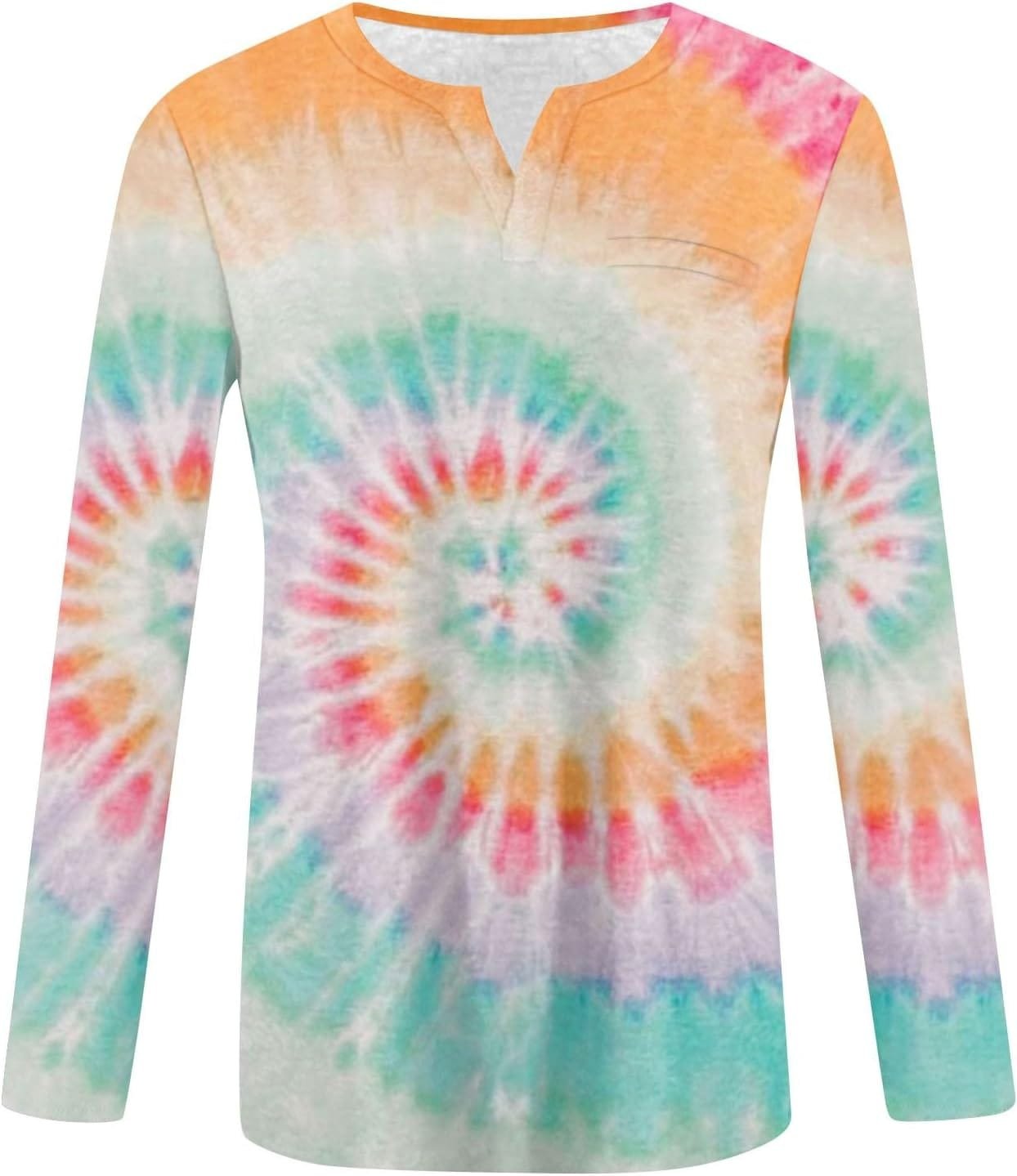 Plus Size Shirts for Women Tie Dye Long Sleeve Casual Pullover Tops Loose Fitting Print Blouse Fall Winter Tunic