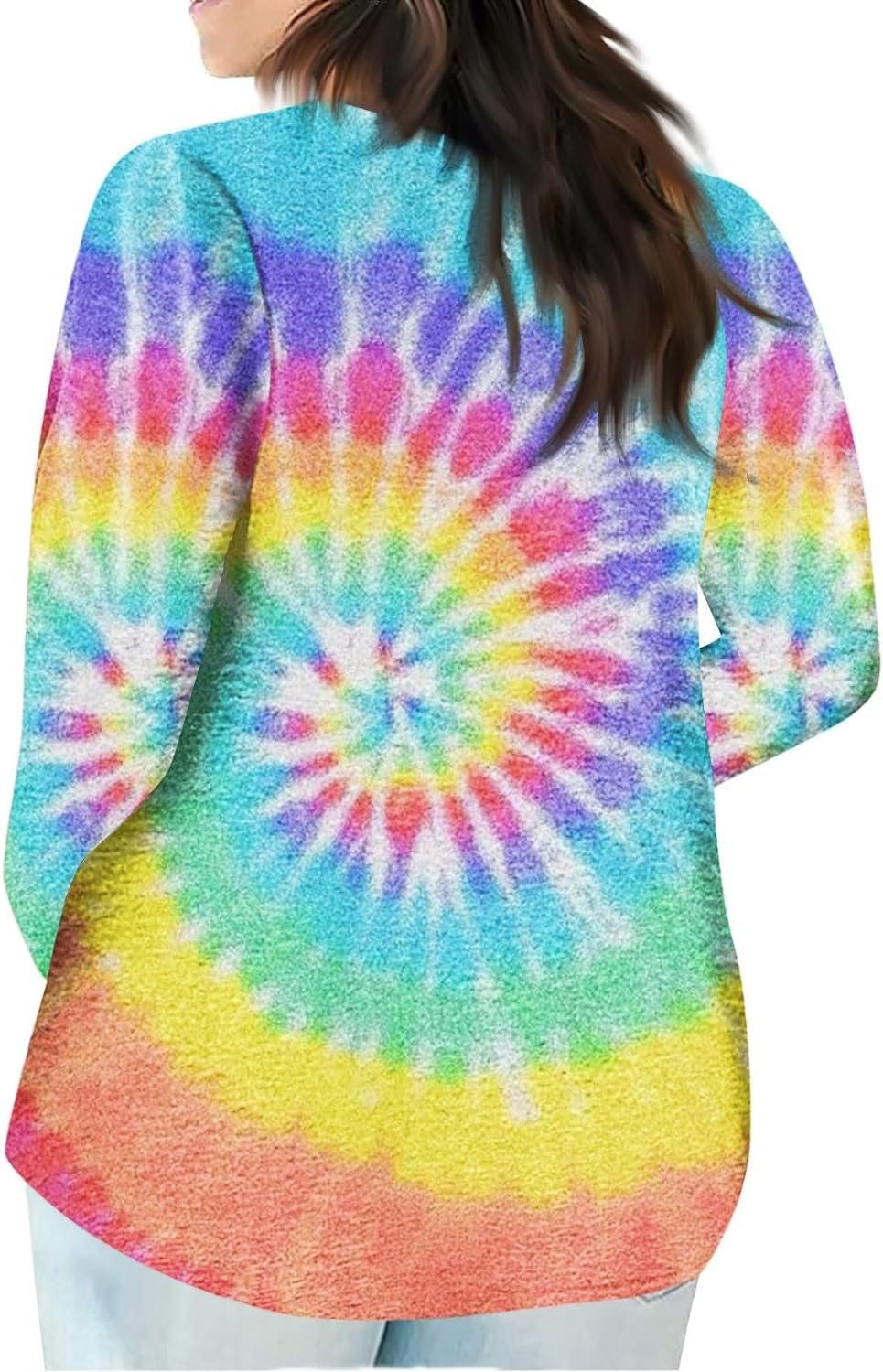 Plus Size Shirts for Women Tie Dye Long Sleeve Casual Pullover Tops Loose Fitting Print Blouse Fall Winter Tunic