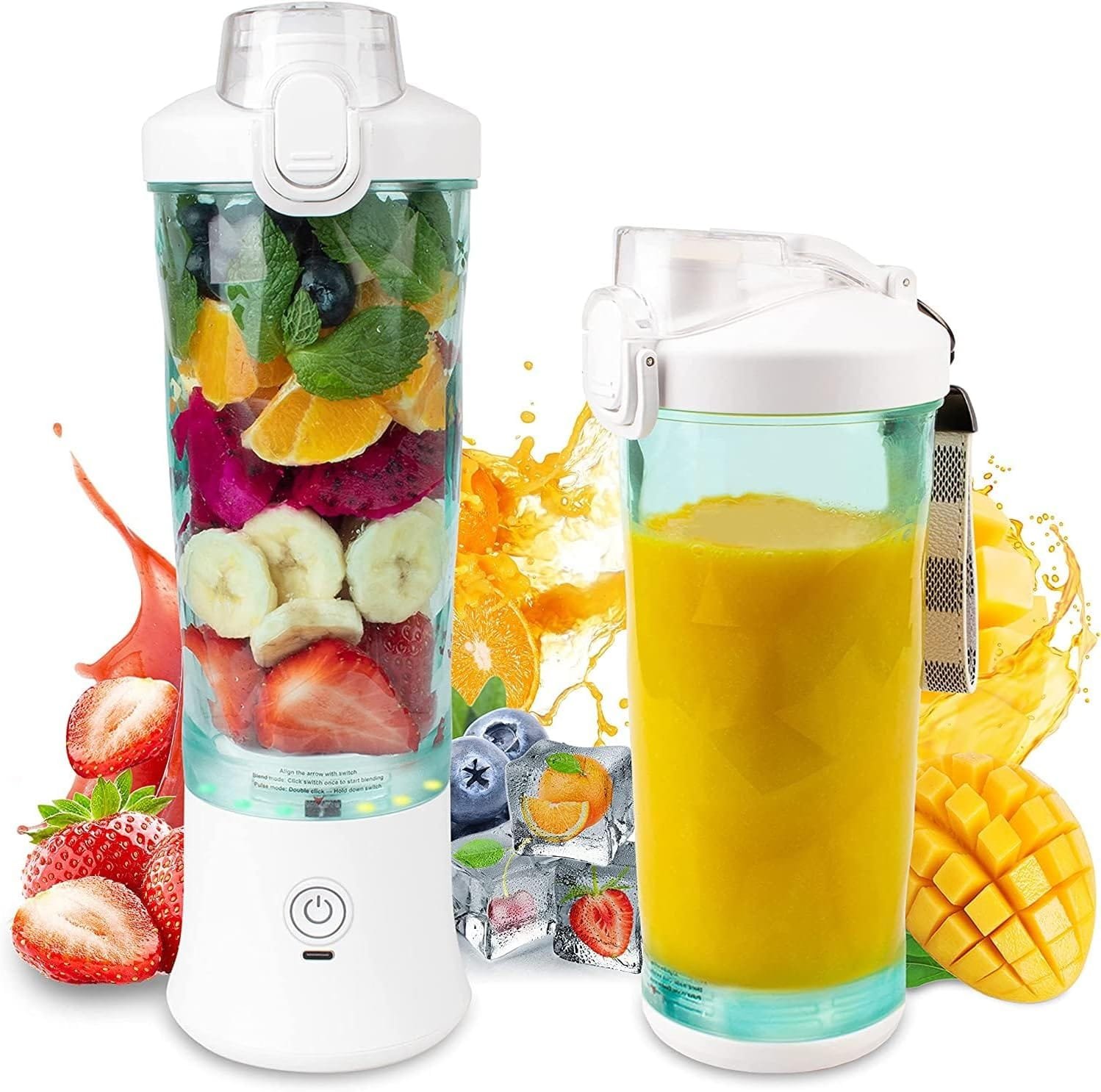 Portable Blender, Smoothie Maker Blender with 6 Ultra-sharp Blades, Personal Blender for Shakes and Smoothies Baby Food, 20 Oz Mini Blender with Travel Lid Cleaning Brush for Home Travel Work(600ML) Portable Blender, Smoothie Maker Blender with 6 Ultra-sharp Blades, Personal Blender for Shakes and Smoothies Baby Food, 20 Oz Mini Blender with Travel Lid Cleaning Brush for Home Travel Work(600ML)