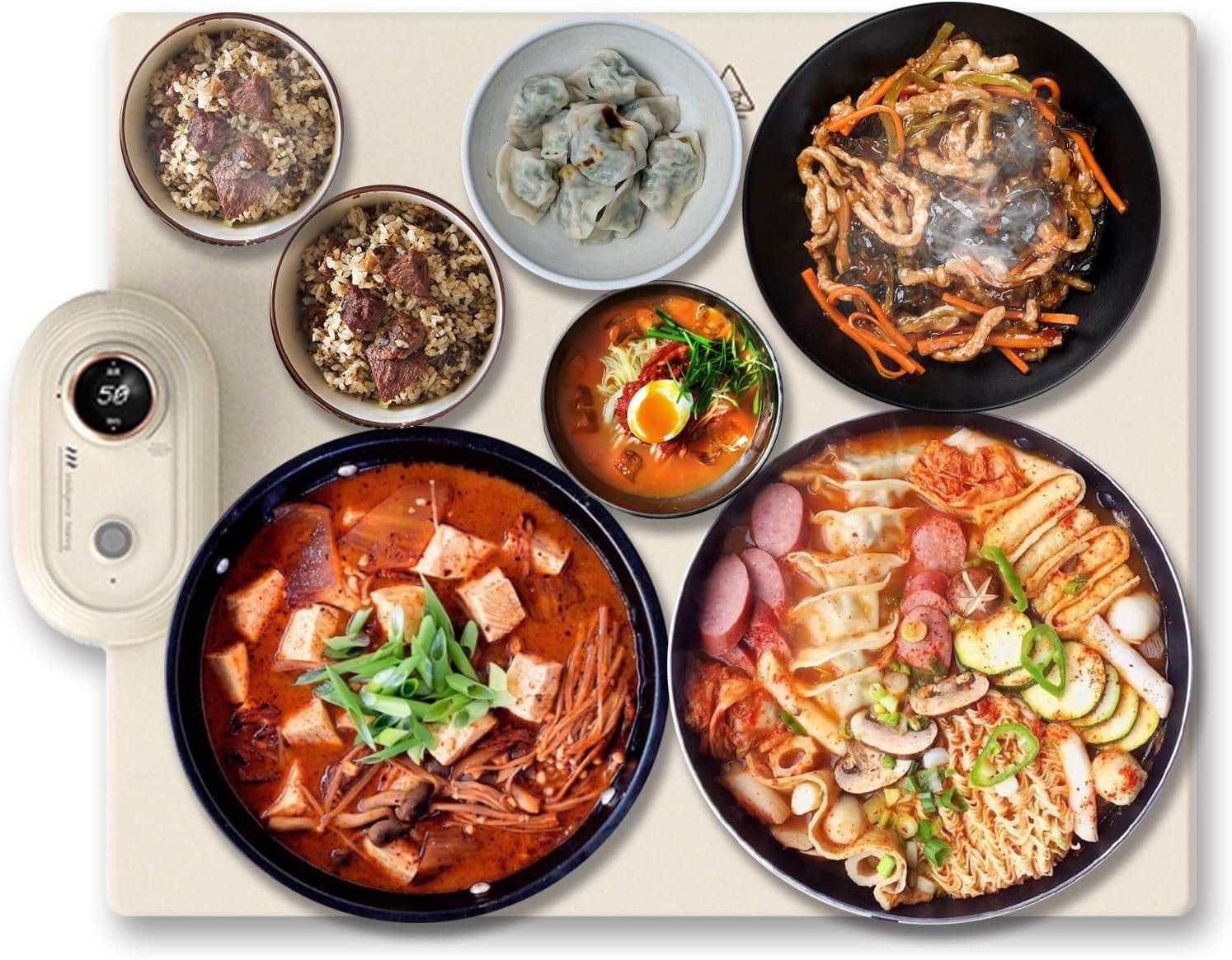 Portable Silicone Food Warmer Heater Mat with 6Hour Timer, 13 Temperature Levels, Roll Up Electric Warming Tray for Buffets Party17x15 Portable Silicone Food Warmer Heater Mat with 6Hour Timer, 13 Temperature Levels, Roll Up Electric Warming Tray for Buffets Party17x15