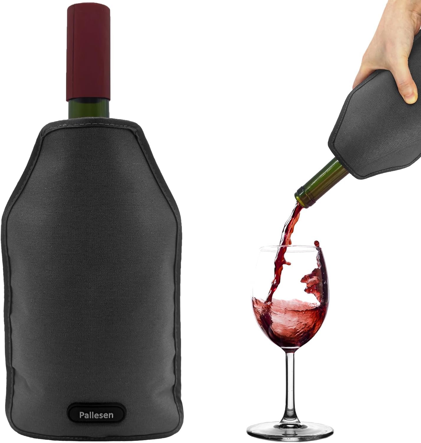 Portable Wine Cooler Sleeve Reusable Wine Bottle Chiller Flexible Wine Ice Bag Keep Wine Cool and Refreshing for 750ml Standard Size Bottles Red Wine, White Wine  Champagne (Black)