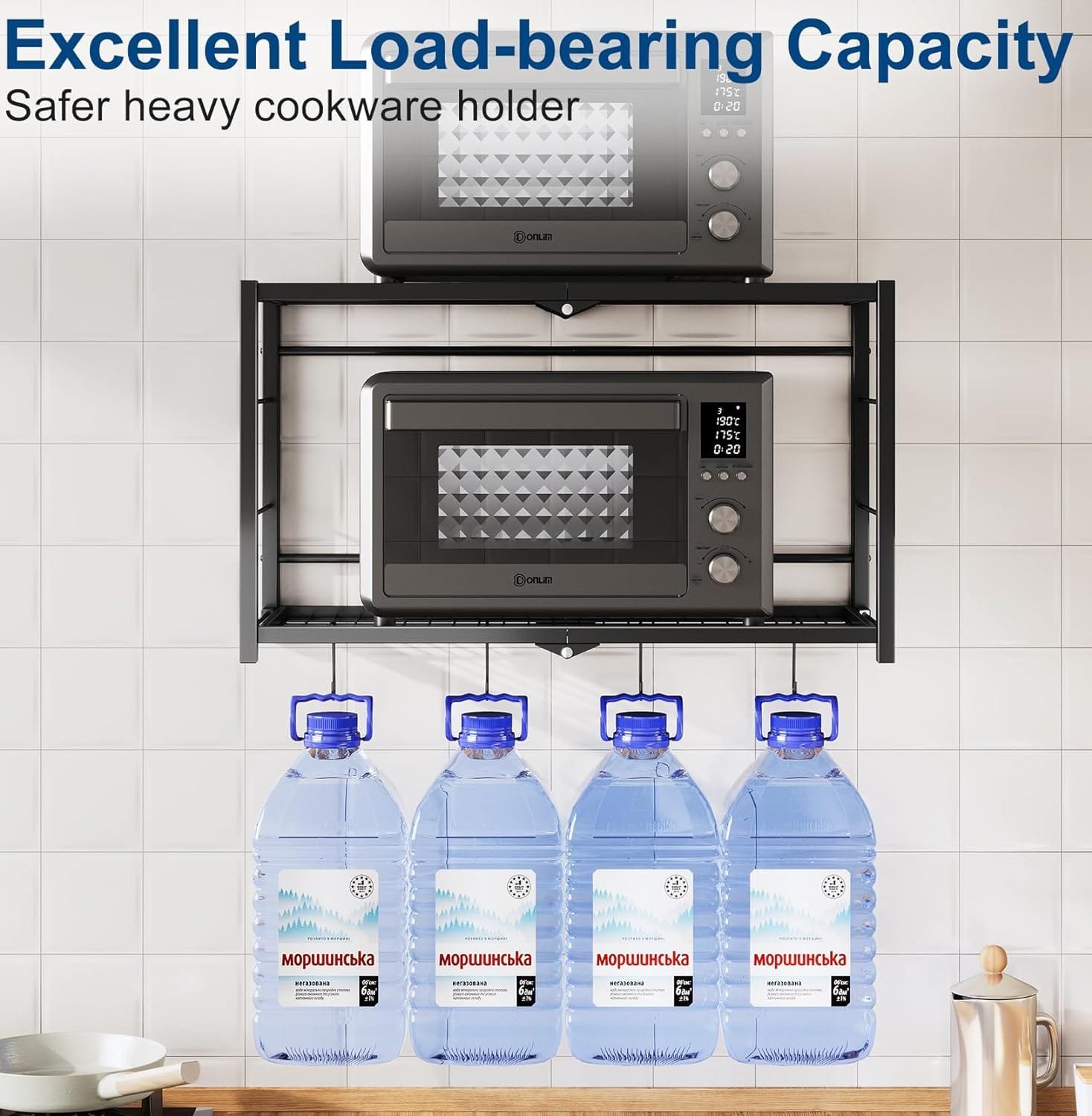 Pots and Pans Organizer, 2 Tier Hanging Pot Rack, 30 Inch Pan Organizer kitchen Shelves, Heavy Duty Wall Mounted Pot and Pan Organizer for Pans Set, Utensils, Cookware, Household, 2 Installation Way Pots and Pans Organizer, 2 Tier Hanging Pot Rack, 30 Inch Pan Organizer kitchen Shelves, Heavy Duty Wall Mounted Pot and Pan Organizer for Pans Set, Utensils, Cookware, Household, 2 Installation Way