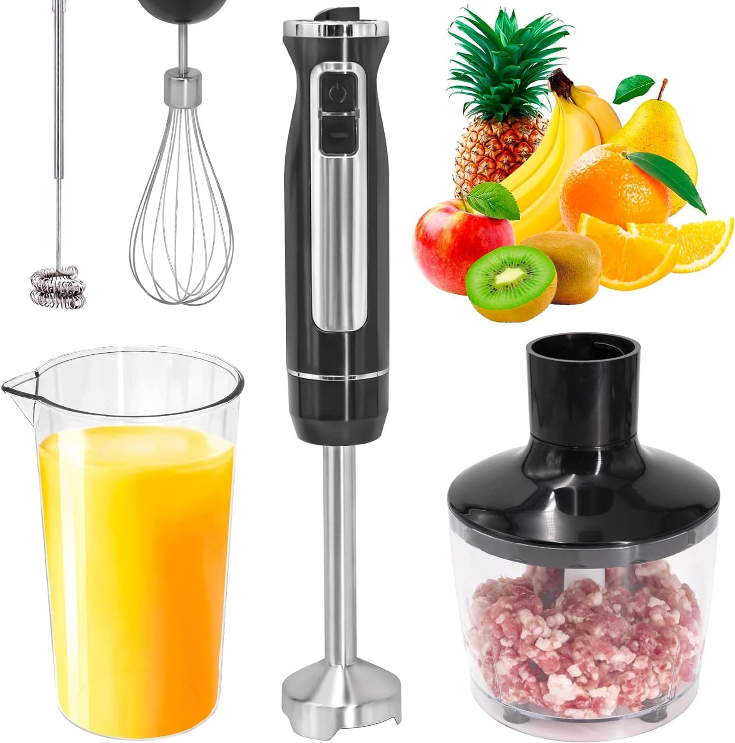 Powerlix 5-in-1 Hand Blender - 800W Powerful Motor, BPA-Free Accessories, Adjustable Speed and Turbo Boost, Ergonomic Grip, Easy Clean and Store Powerlix 5-in-1 Hand Blender - 800W Powerful Motor, BPA-Free Accessories, Adjustable Speed and Turbo Boost, Ergonomic Grip, Easy Clean and Store