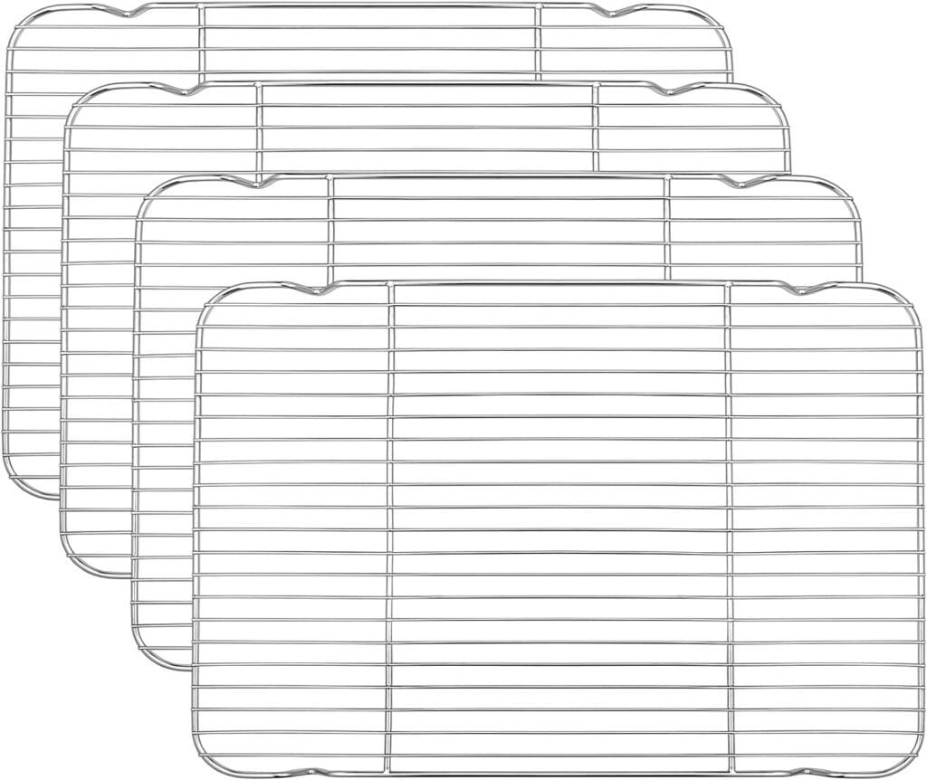 PP CHEF Baking Rack Cooking Rack Set of 2-16.6x11.6 Stainless Steel Wire Cooling Drying Roasting Rack, Fits Half Sheet Cookie Pans, Commercial Quality, Oven  Dishwasher Safe