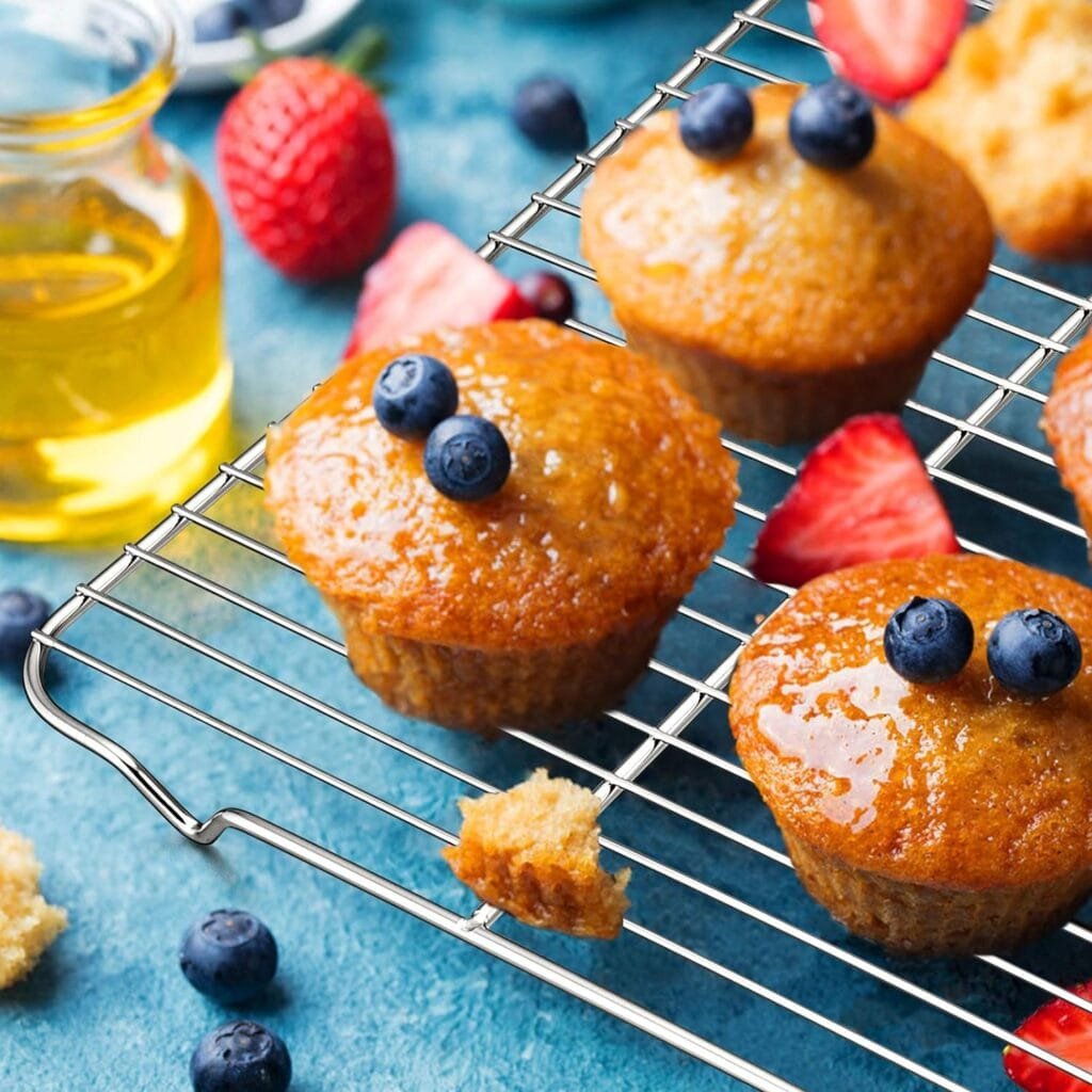 PP CHEF Baking Rack Cooking Rack Set of 2-16.6x11.6 Stainless Steel Wire Cooling Drying Roasting Rack, Fits Half Sheet Cookie Pans, Commercial Quality, Oven  Dishwasher Safe