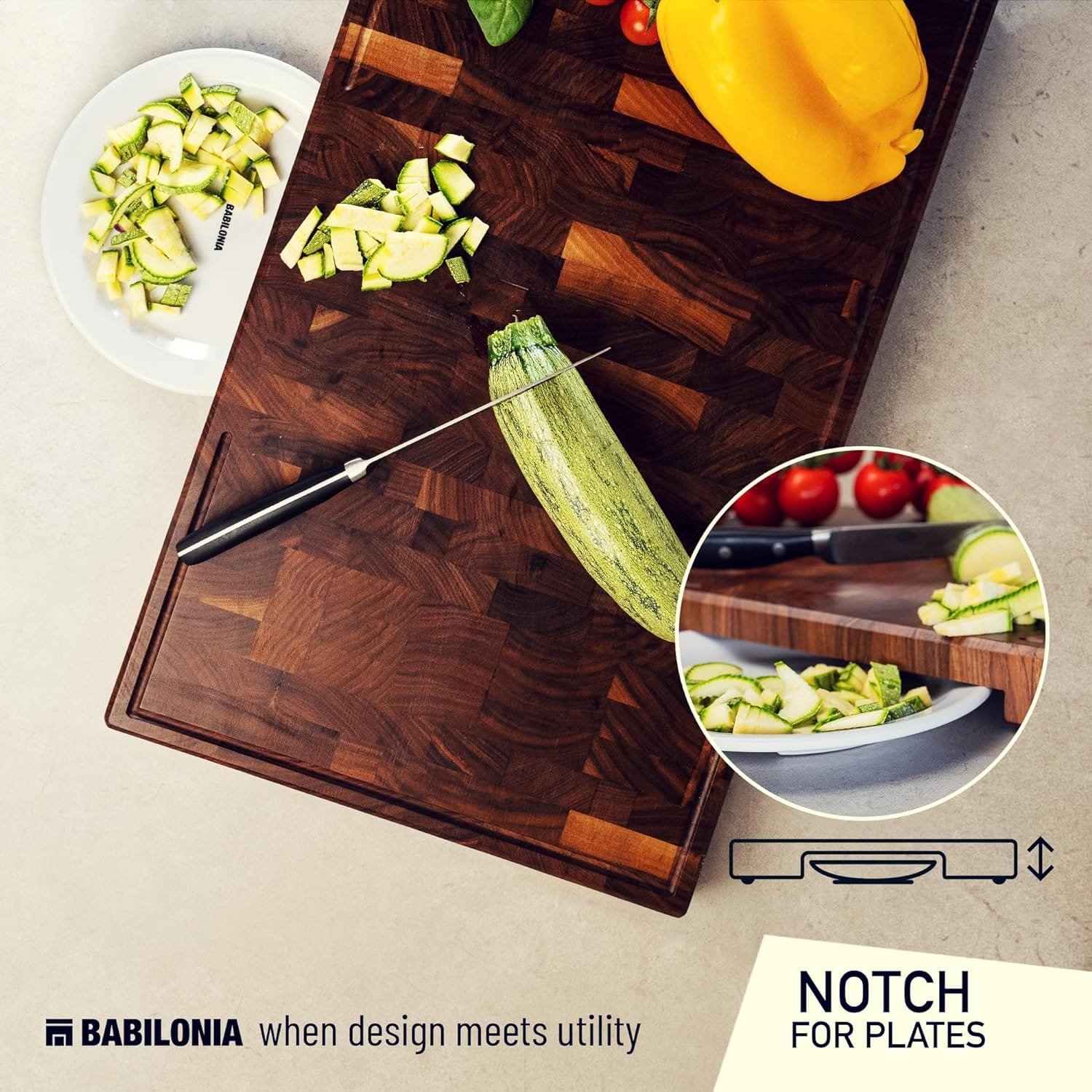 Premium Bamboo Cutting Board (ExtraThick 1,7), Professional Chopping Butcher Block for Meat. Heavy duty End Grain wood, Charcuterie boards, kitchen accessories