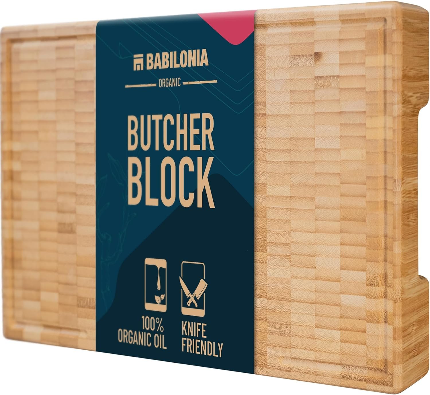 Premium Bamboo Cutting Board (ExtraThick 1,7), Professional Chopping Butcher Block for Meat. Heavy duty End Grain wood, Charcuterie boards, kitchen accessories