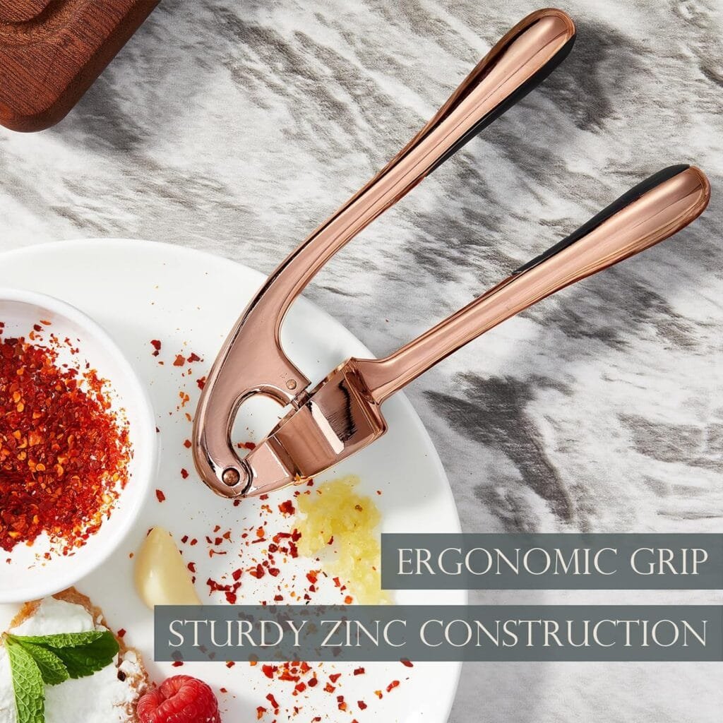 Premium Garlic Press, Professional Garlic Mincer, Easy to Squeeze and Clean, Rust Proof Dishwasher Safe, Efficient Ginger Crusher- Imperial Silver Premium Garlic Press, Professional Garlic Mincer, Easy to Squeeze and Clean, Rust Proof Dishwasher Safe, Efficient Ginger Crusher- Imperial Silver