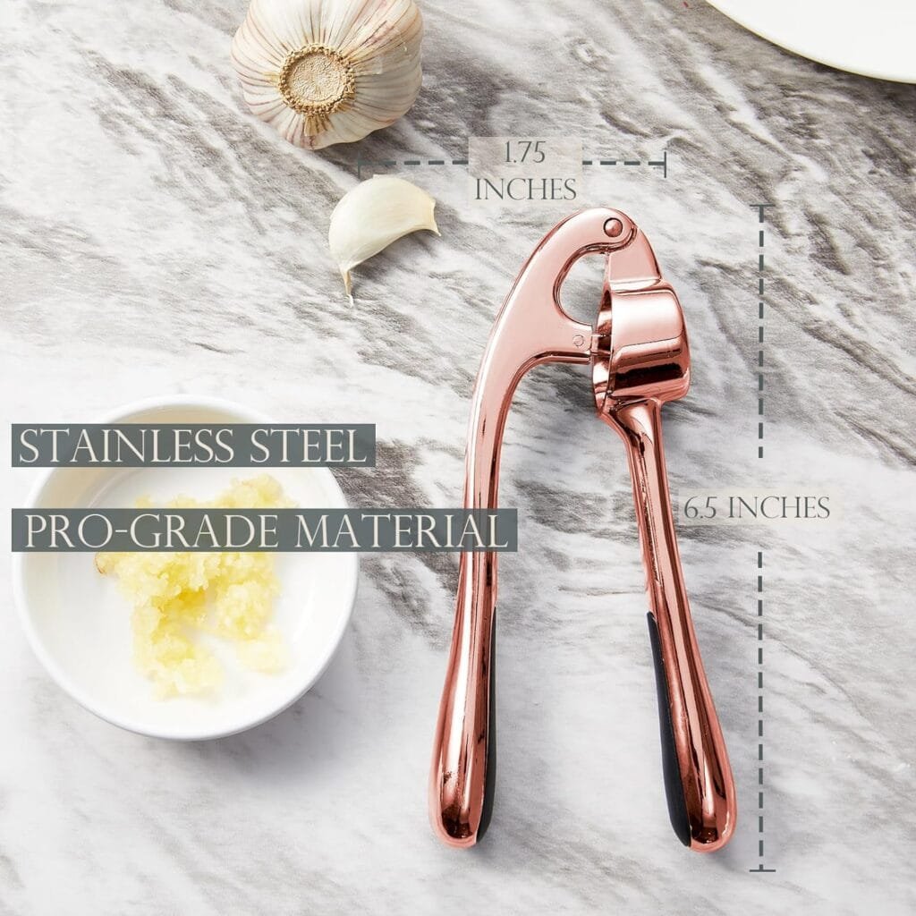 Premium Garlic Press, Professional Garlic Mincer, Easy to Squeeze and Clean, Rust Proof Dishwasher Safe, Efficient Ginger Crusher- Imperial Silver Premium Garlic Press, Professional Garlic Mincer, Easy to Squeeze and Clean, Rust Proof Dishwasher Safe, Efficient Ginger Crusher- Imperial Silver