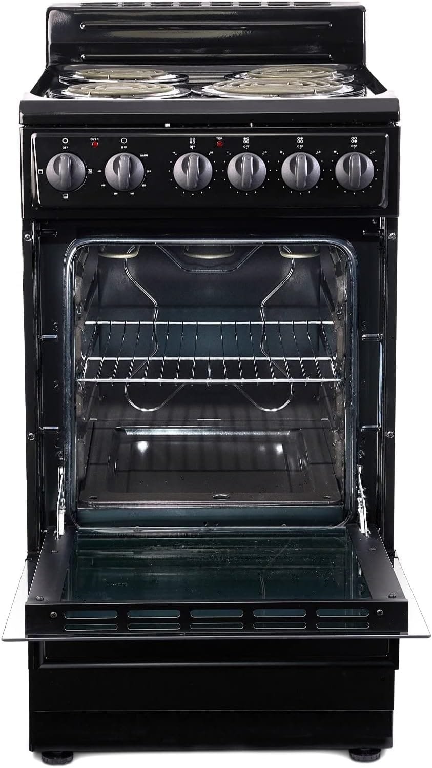 Premium Levella 20 Electric Range with 4 Coil Burners and 2.2 Cu. Ft. Oven Capacity in Black