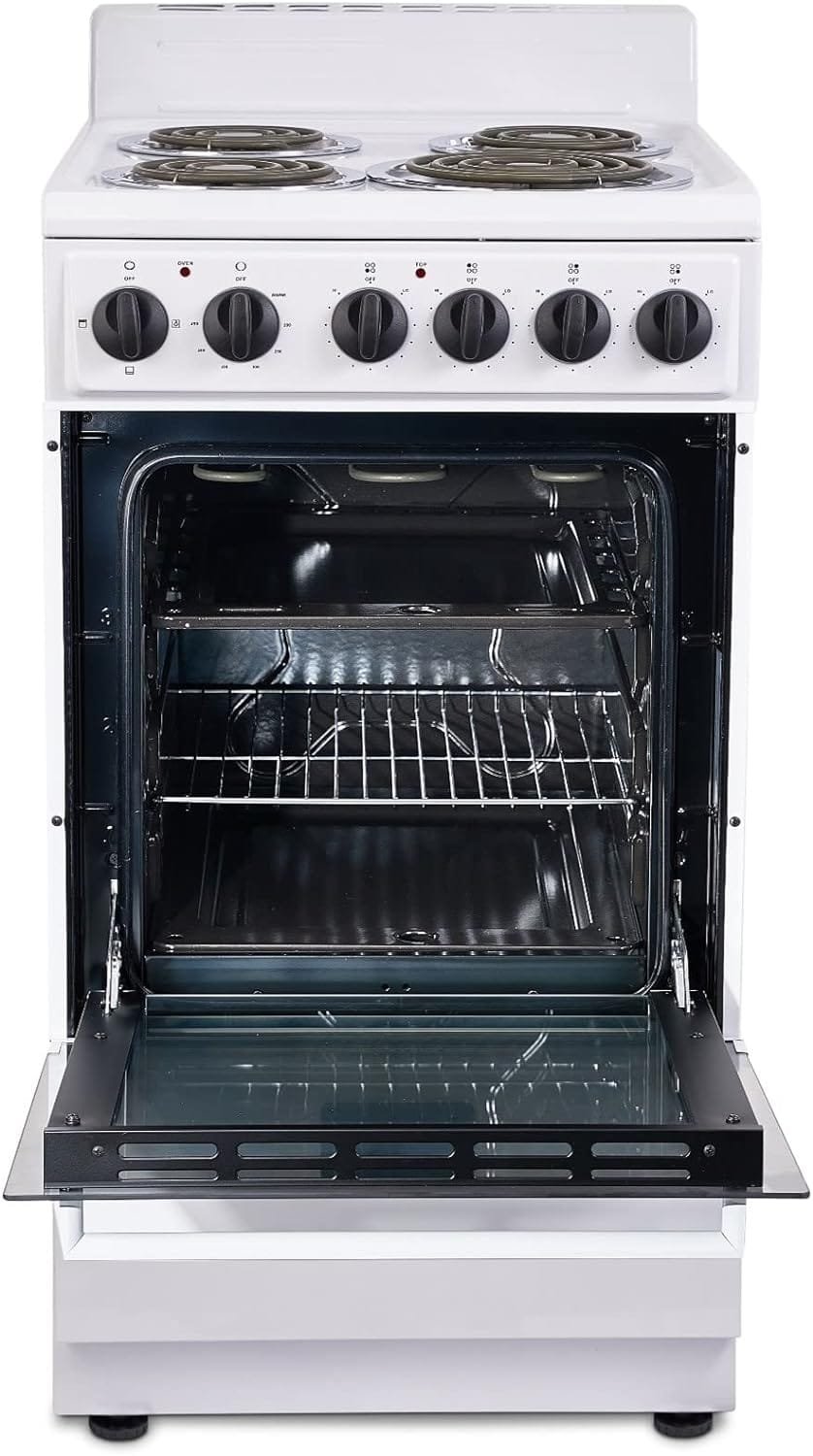 Premium Levella 20 Electric Range with 4 Coil Burners and 2.2 Cu. Ft. Oven Capacity in Black
