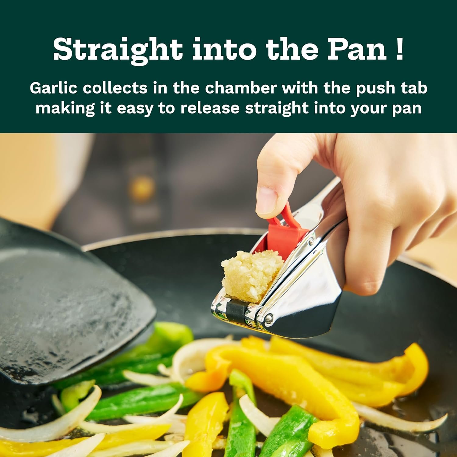 Premium Manual Garlic Press –Tabletop/Handheld Mincer  Crusher - No Need to Peel – Zinc Alloy Press - Easy Squeeze and No Wastage - Heavy Duty Kitchen Gadget, Rust Proof - Dishwasher Safe