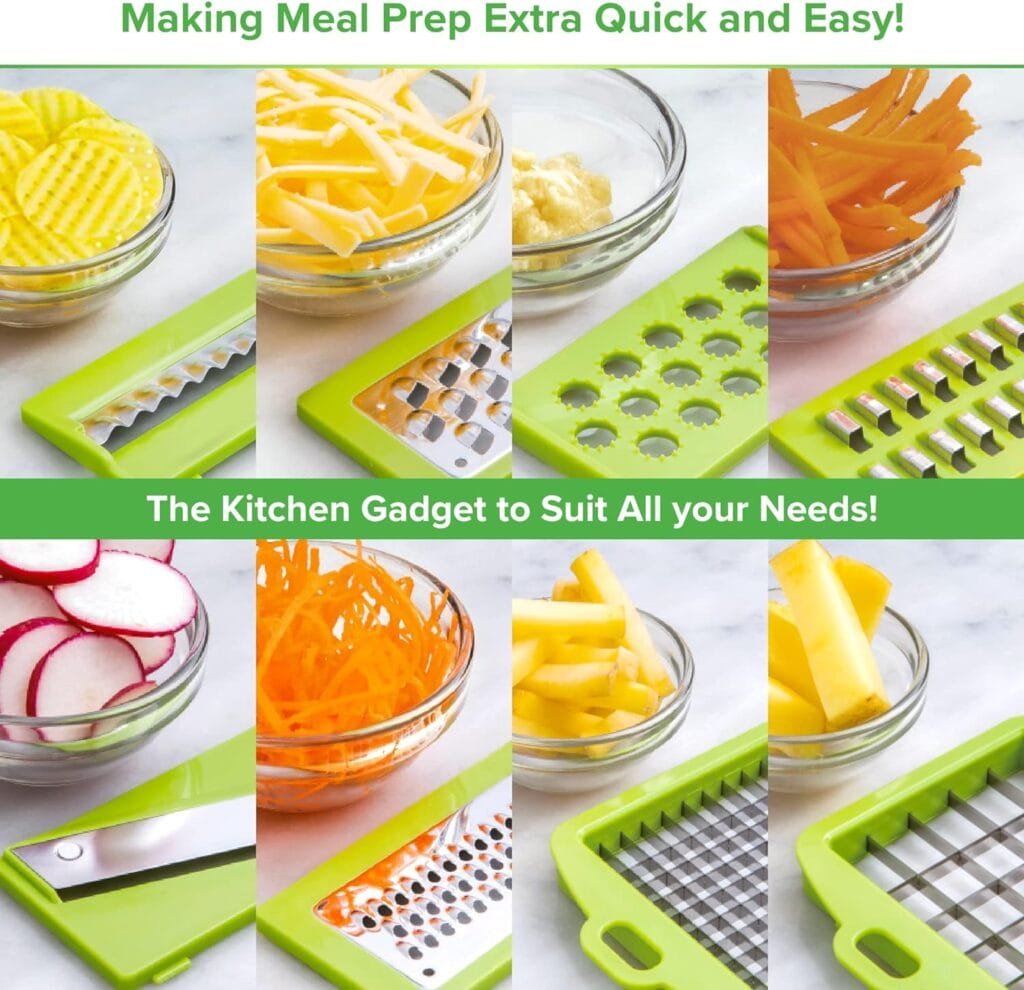 PrepNaturals Vegetable Chopper with Container, Veggie Chopper - Chopper Vegetable Cutter, Food Chopper Onion Chopper - Onion Chopper Dicers, Choppers, Mandoline Slicer for Kitchen (9-in-1 Black) PrepNaturals Vegetable Chopper with Container, Veggie Chopper - Chopper Vegetable Cutter, Food Chopper Onion Chopper - Onion Chopper Dicers, Choppers, Mandoline Slicer for Kitchen (9-in-1 Black)