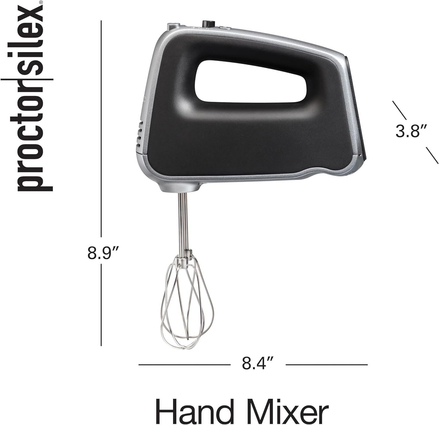 Proctor Silex 5-Speed + Boost Electric Hand Mixer with Powerful 1.3 Amp DC Motor For Effortless Mixing  Consistent Speed in Thick Ingredients, Slow Start, Silver (62501) Proctor Silex 5-Speed + Boost Electric Hand Mixer with Powerful 1.3 Amp DC Motor For Effortless Mixing  Consistent Speed in Thick Ingredients, Slow Start, Silver (62501)