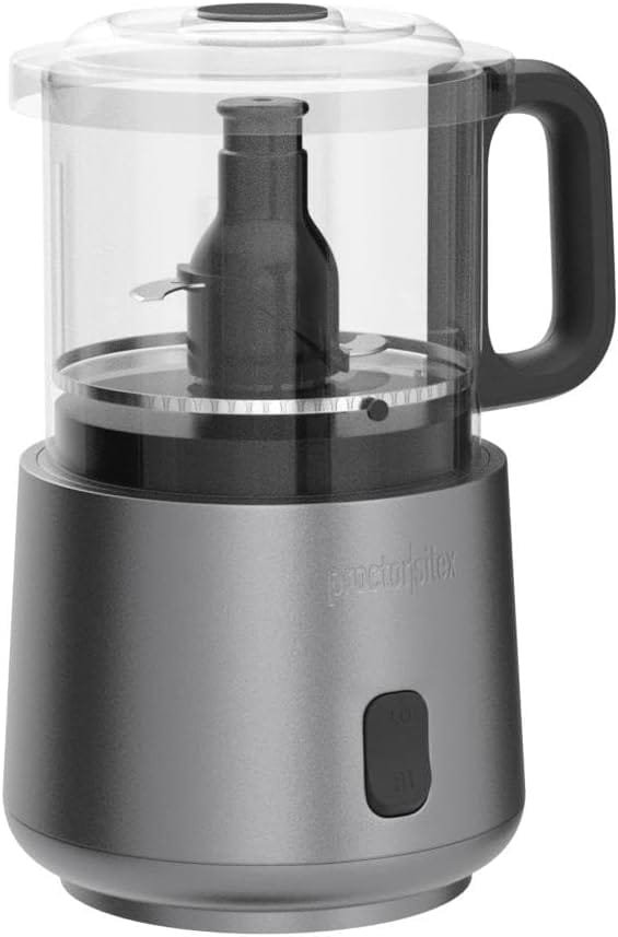 Proctor Silex Durable Electric Vegetable Chopper  Mini Food Processor for Chopping, Puree  Emulsify, 1.5 Cup, Black