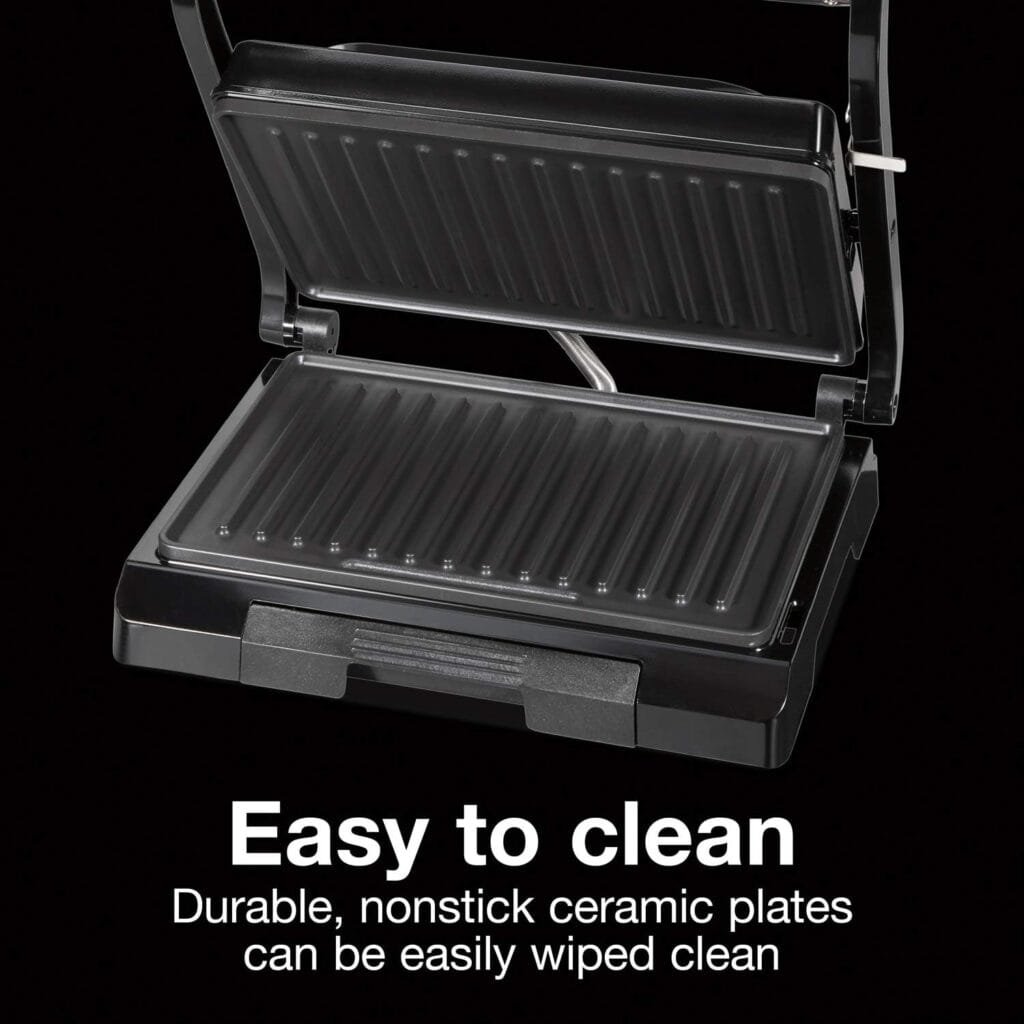 Proctor Silex Panini Press Sandwich Maker and Electric Indoor Grill, 1000 watts, Easy Clean Nonstick Grids, Compact Upright Storage, Black (25440PS) Proctor Silex Panini Press Sandwich Maker and Electric Indoor Grill, 1000 watts, Easy Clean Nonstick Grids, Compact Upright Storage, Black (25440PS)