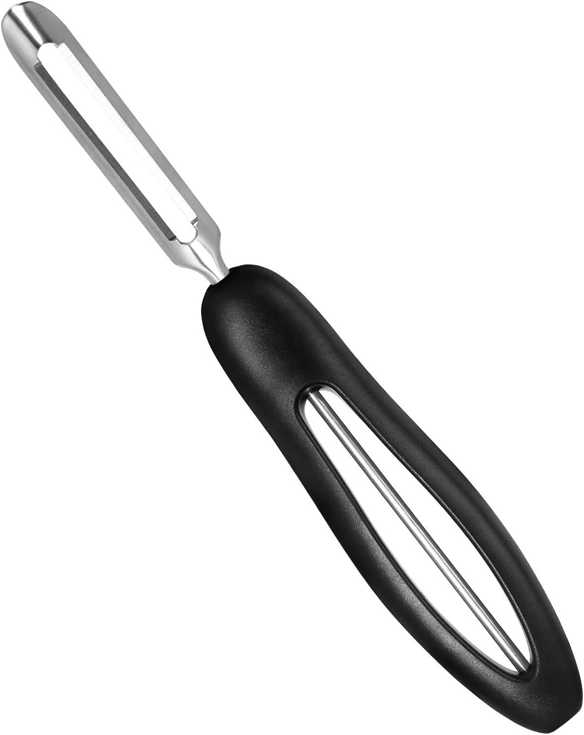 Professional #1071 Vegetable Peeler, Stainless Steel Fruit Potato Peeler, Swivel Vegetable Peeler with Easy Grip Ergonomic Handle  Ultra Sharp Stainless Steel Blades, 7 1/4 Inch Black