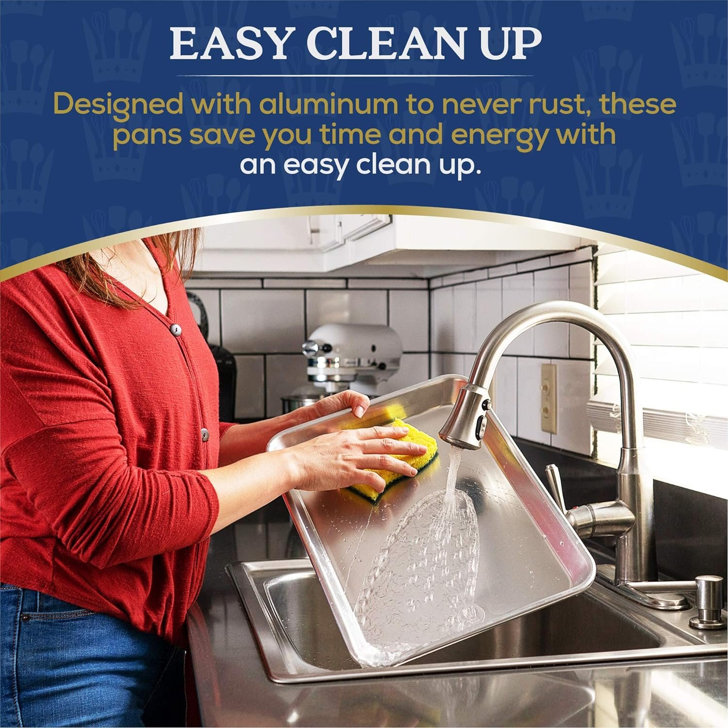 Professional Quarter Sheet Baking Pans - Aluminum Cookie Sheet Set of 2 - Rimmed Baking Sheets for Baking and Roasting - Durable, Oven-safe, Non-toxic, Easy to Clean, Commercial Quality - 9x13-inch Professional Quarter Sheet Baking Pans - Aluminum Cookie Sheet Set of 2 - Rimmed Baking Sheets for Baking and Roasting - Durable, Oven-safe, Non-toxic, Easy to Clean, Commercial Quality - 9x13-inch