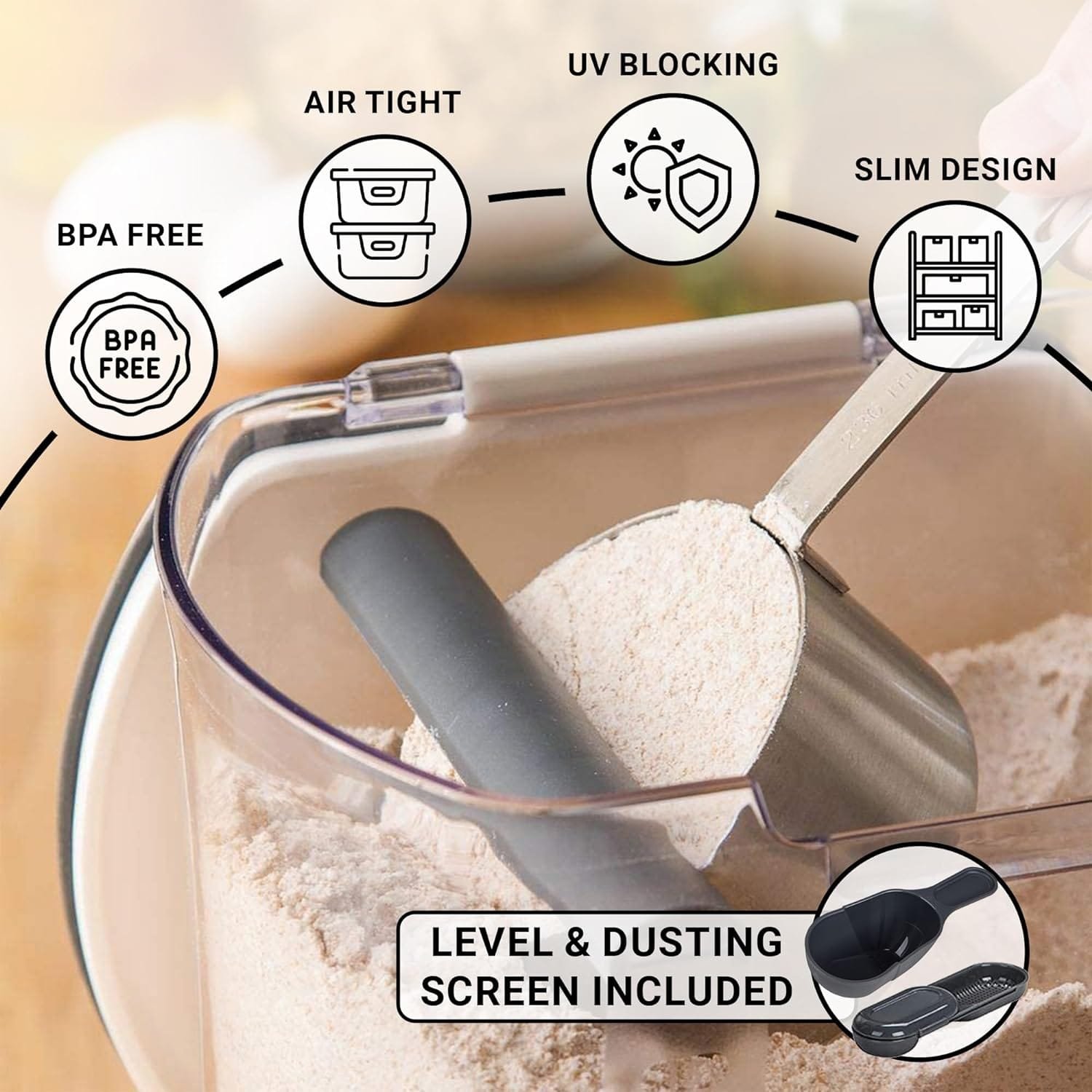 Progressive Prepworks ProKeeper 6 Piece Kitchen Clear Plastic Airtight Food Flour And Sugar Storage Organization Container Baking Canister Set, White Progressive Prepworks ProKeeper 6 Piece Kitchen Clear Plastic Airtight Food Flour And Sugar Storage Organization Container Baking Canister Set, White