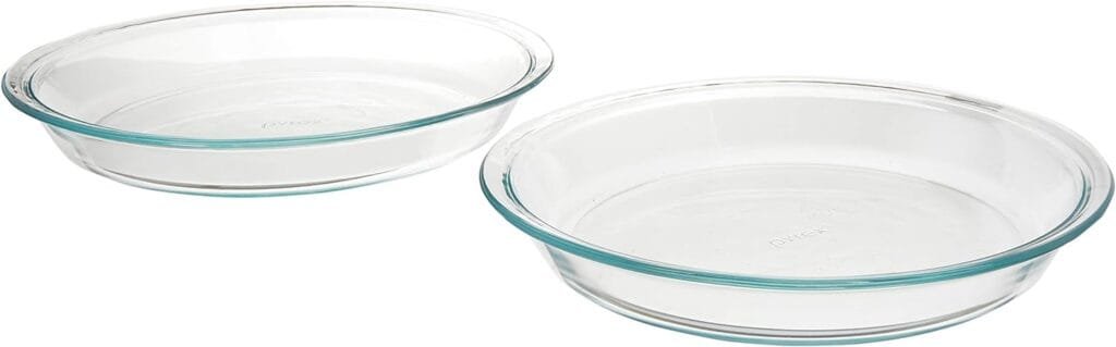Pyrex 6001003 Glass Bakeware Pie Plate 9 x 1.2 Pack of 2, 5.2, Clear