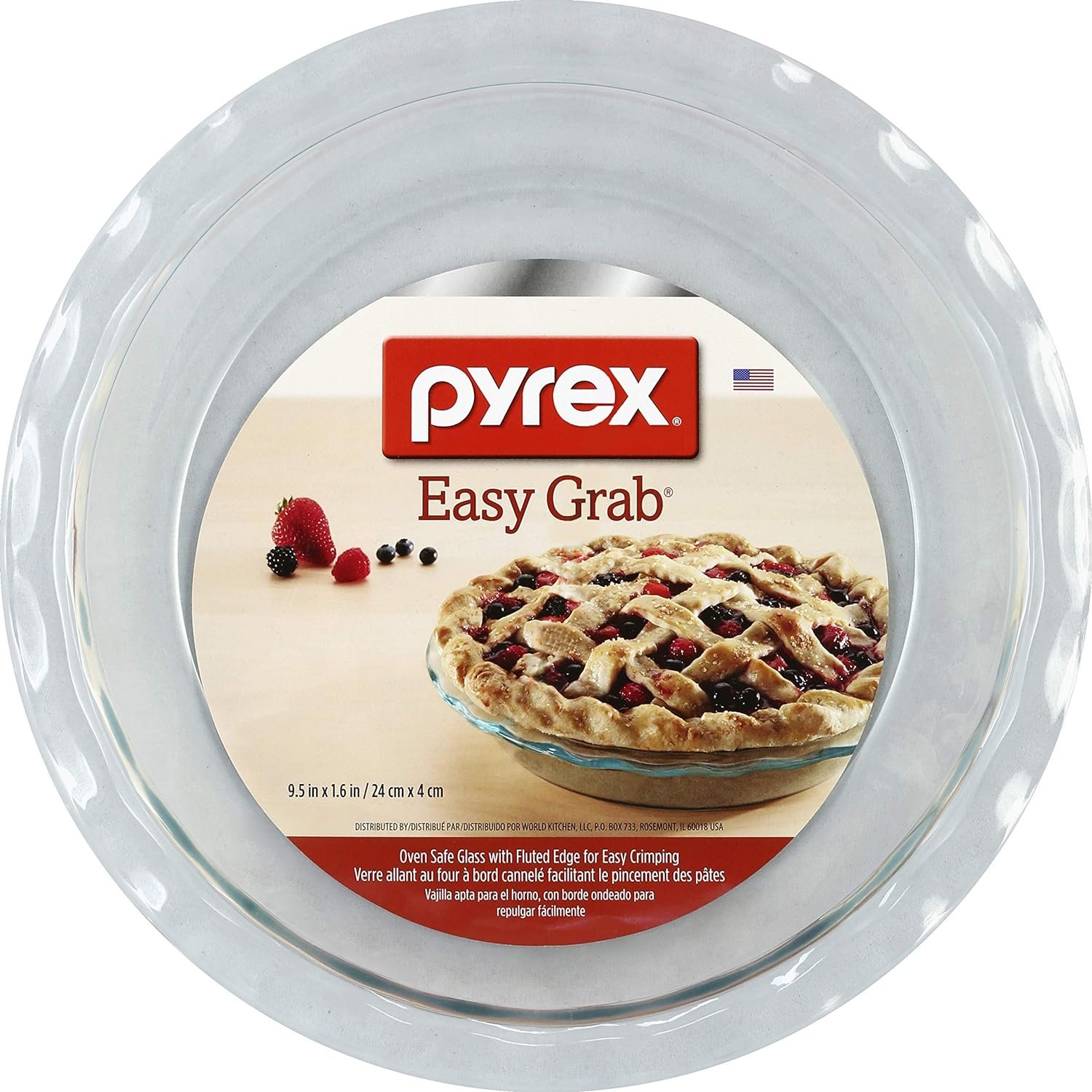 Pyrex Easy Grab 9.5 Glass Pie Plate Pyrex Easy Grab 9.5 Glass Pie Plate