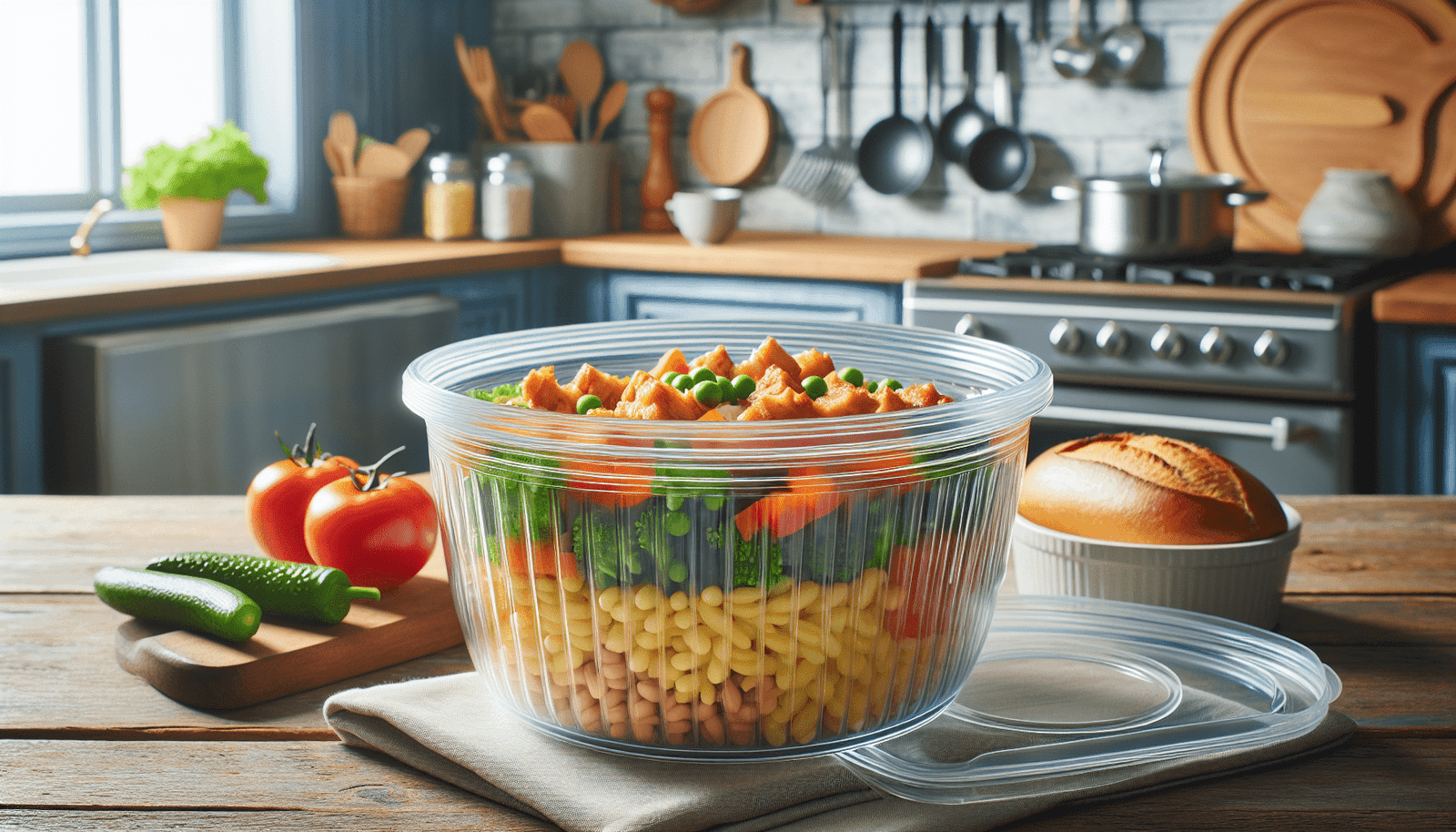 Pyrex Storage 4 Cup Round Dish, Clear with Blue Lid, Pack of 4 Containers