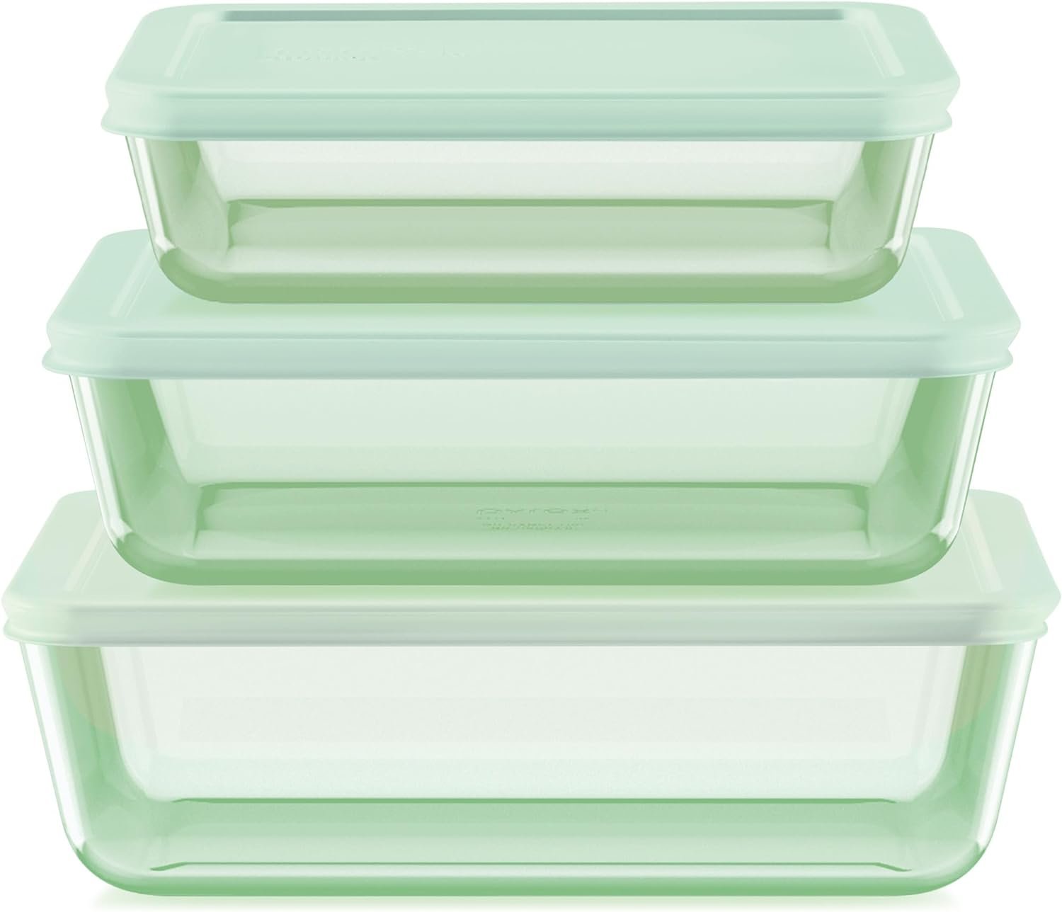 Pyrex Tinted (6-PC Large) Medium/Large Rectangle Food Storage Container Set, Snug Fit Non-Toxic Plastic BPA-Free Lids, Freezer Dishwasher Microwave Safe, 3 Cup, 6 Cup  11 Cup