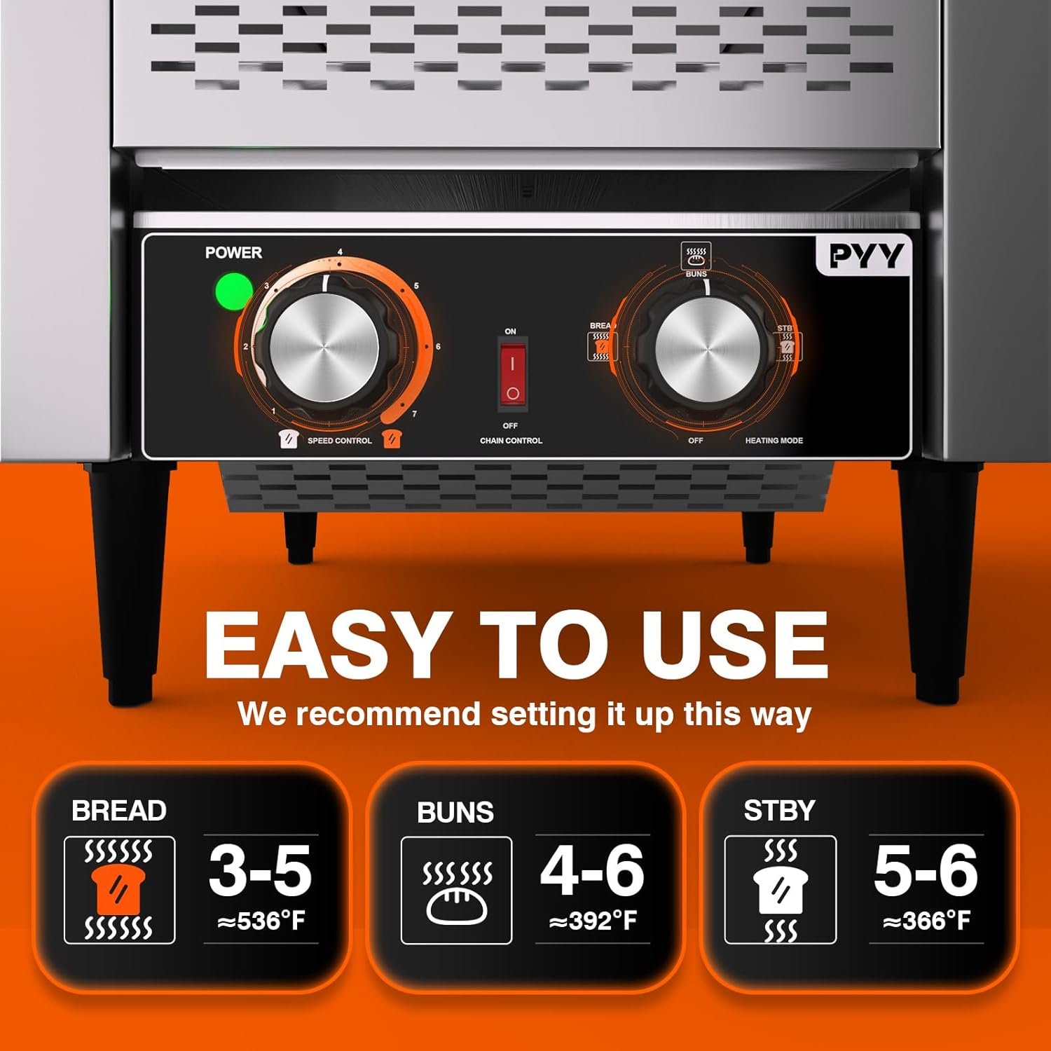 PYY Commercial Toaster 300 Slices/Hour Conveyor Restaurant Toaster for Bun Bagel Bread Heavy Duty Stainless Steel Conveyor Toaster PYY Commercial Toaster 300 Slices/Hour Conveyor Restaurant Toaster for Bun Bagel Bread Heavy Duty Stainless Steel Conveyor Toaster