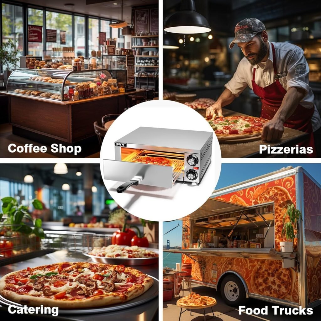 PYY Pizza Oven Indoor Electric Pizza Oven Countertop Commercial Pizza Oven with Crumb Tray Stainless Steel Pizza Maker Machine for Home