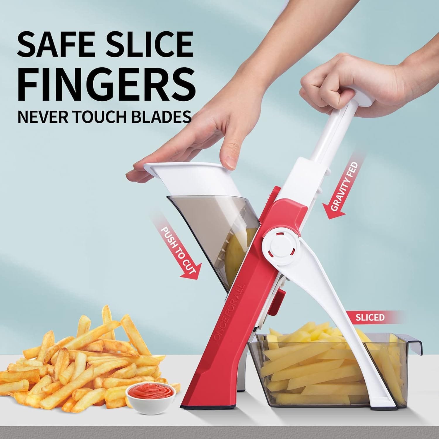 QYKIC Safe Mandoline Food Slicer, Vegetable Slicer for Kitchen, Potato Slicer, Vegetables Chopper,French Fry Cutter, Professional Kitchen Slicer With Thickness Adjuster for Meal prep QYKIC Safe Mandoline Food Slicer, Vegetable Slicer for Kitchen, Potato Slicer, Vegetables Chopper,French Fry Cutter, Professional Kitchen Slicer With Thickness Adjuster for Meal prep