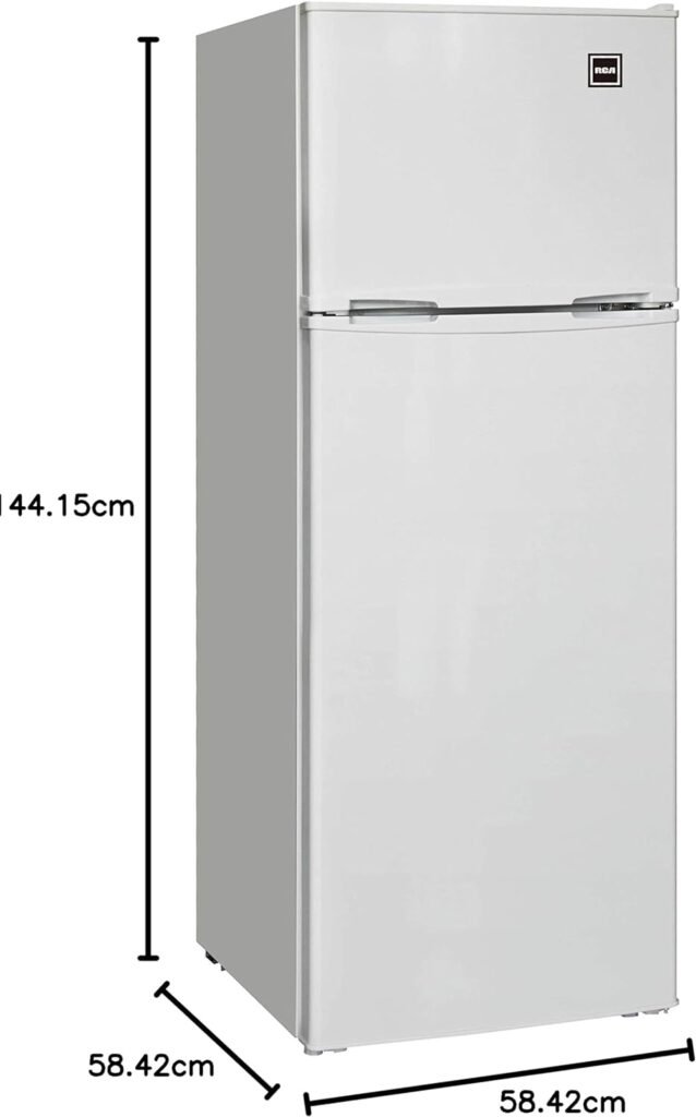 RCA RFR741-BLACK Apartment Size-Top Freezer-2 Door Fridge-Adjustable Thermostat Control-Black-7.5 Cubic Feet