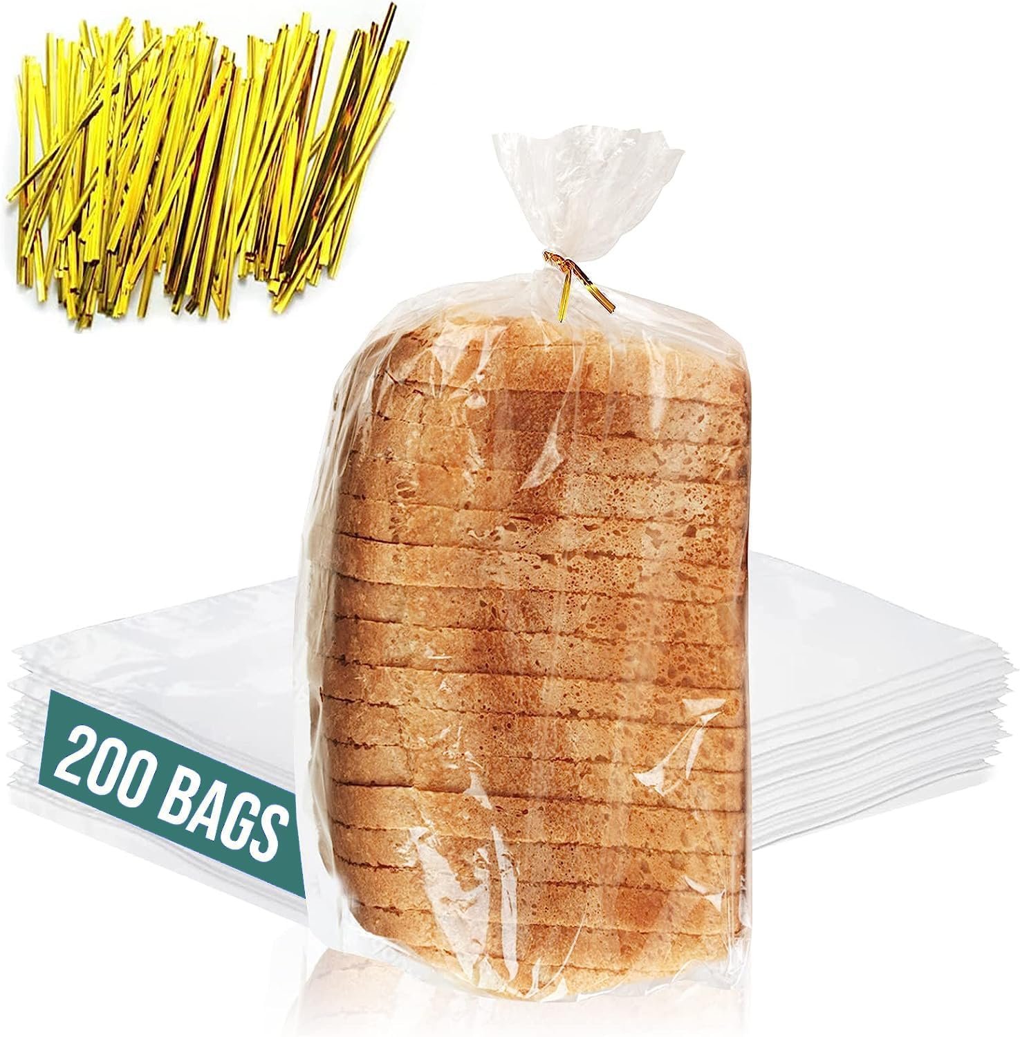 Reusable Plastic Bread Bags for Homemade - 100 Pack Clear Bag with Ties For An Airtight Moisture-free Preservation and Storage- Loaf Home Bakers Bakery Owners Reusable Plastic Bread Bags for Homemade - 100 Pack Clear Bag with Ties For An Airtight Moisture-free Preservation and Storage- Loaf Home Bakers Bakery Owners