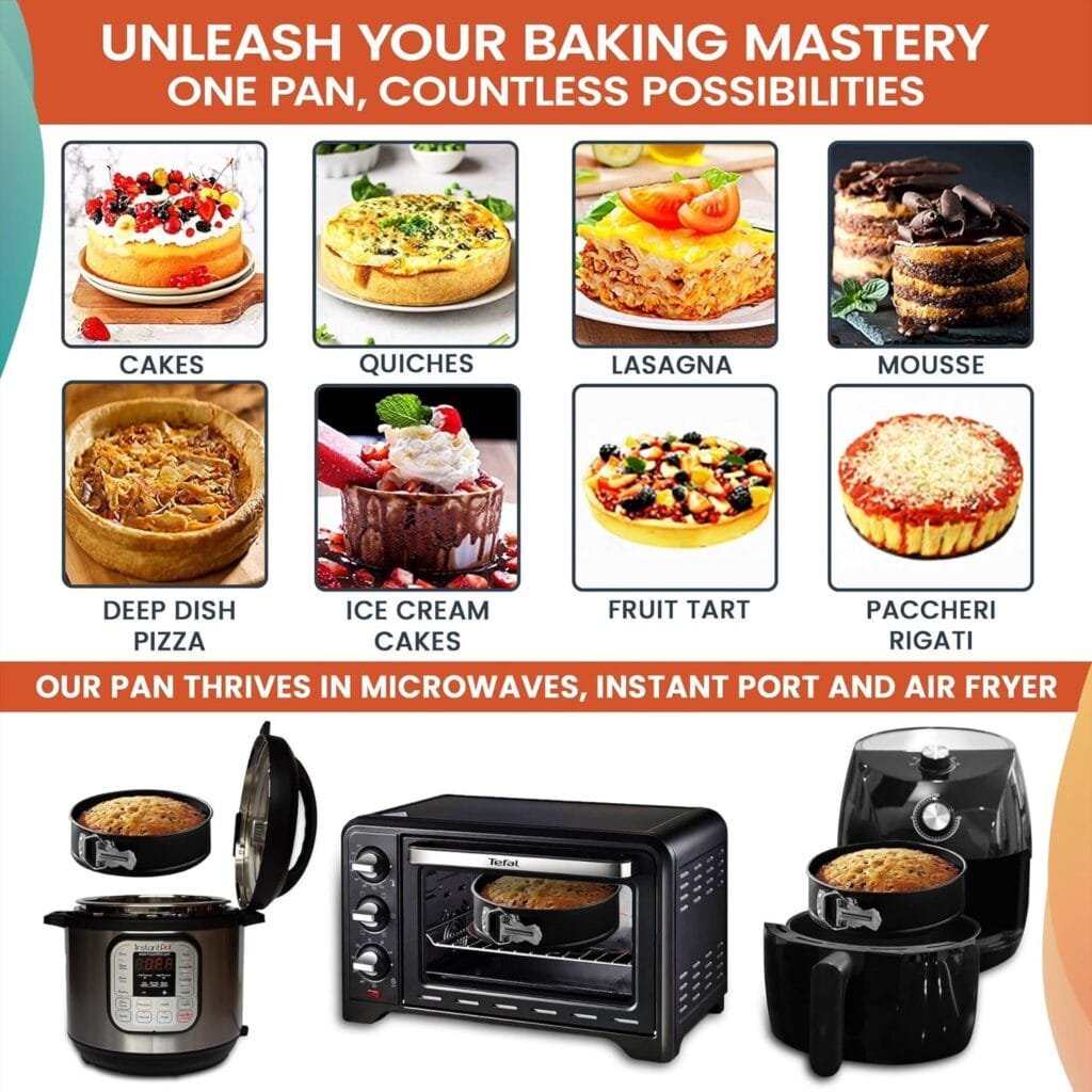 RFAQK 150PCs Cake Pan Set for Baking + Cake Decorating Supplies: 3 Round Non Stick Springform Pan Set (4, 7, 9 inches),24 Icing Tips,Cake Leveler–Multi-functional Leak-Proof Cake Pans eBook RFAQK 150PCs Cake Pan Set for Baking + Cake Decorating Supplies: 3 Round Non Stick Springform Pan Set (4, 7, 9 inches),24 Icing Tips,Cake Leveler–Multi-functional Leak-Proof Cake Pans eBook