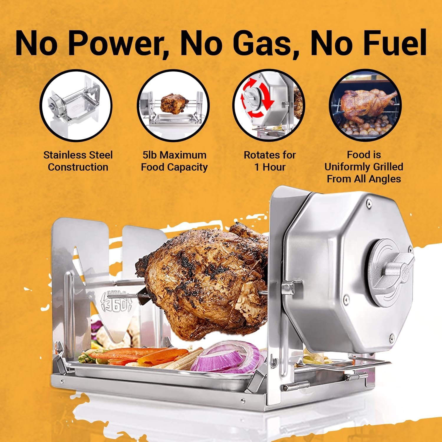 ROTO-Q 360 Cordless Universal Rotisserie Kit Review - Cooking Appliance ...