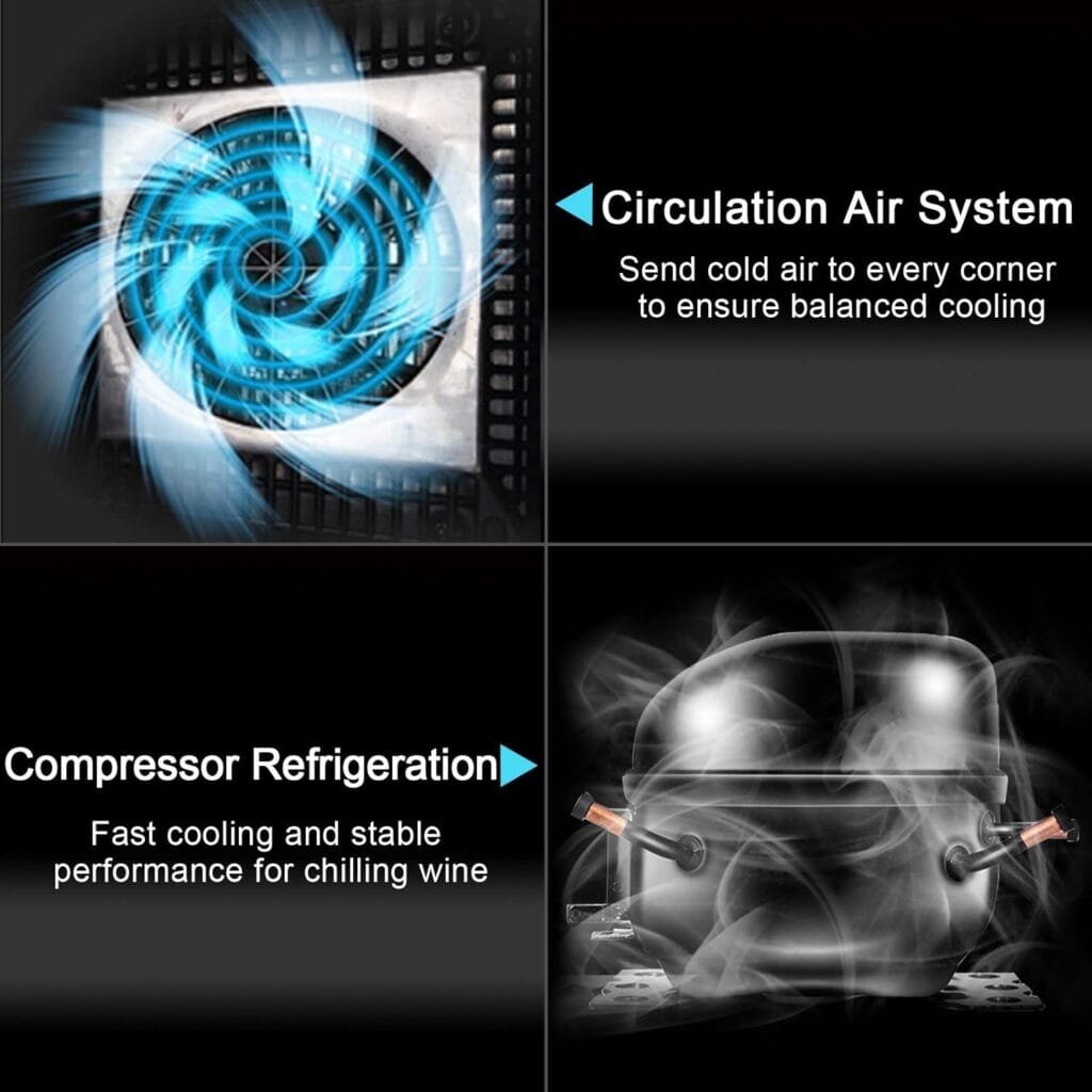 ROVSUN 18 Bottle Wine Fridge, Freestanding Compressor Wine Cooler Refrigerator, Beverage Wine Chiller with Digital Temperature Control  Double-layer Glass Door for Red White Wine, Champagne, Beer