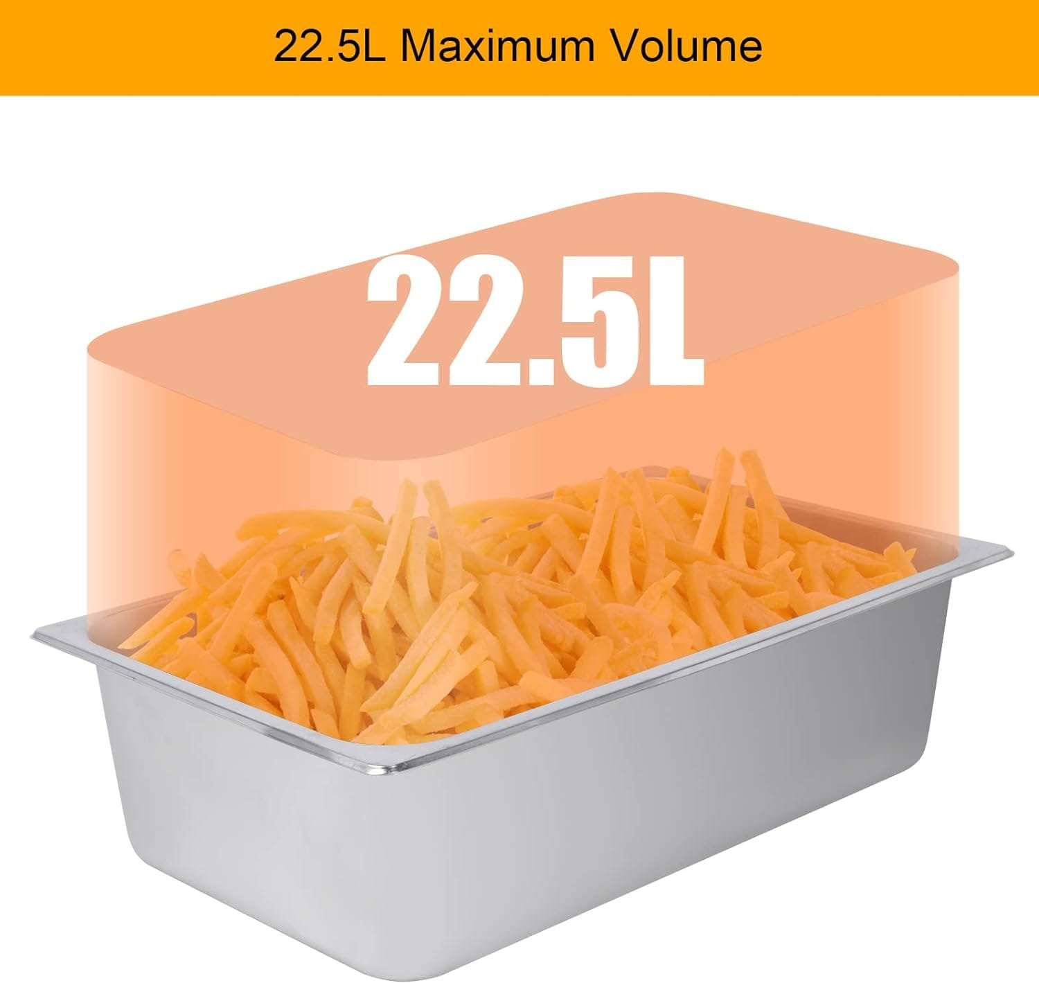 ROVSUN 22.8QT/21.6L Electric Deep Fryer w/Baskets  Lids, Countertop Commercial Stainless Steel Dual Tank Kitchen Fat Fryer Frying Machine for French Fries, Donuts, Adjustable Temperature, 5000W