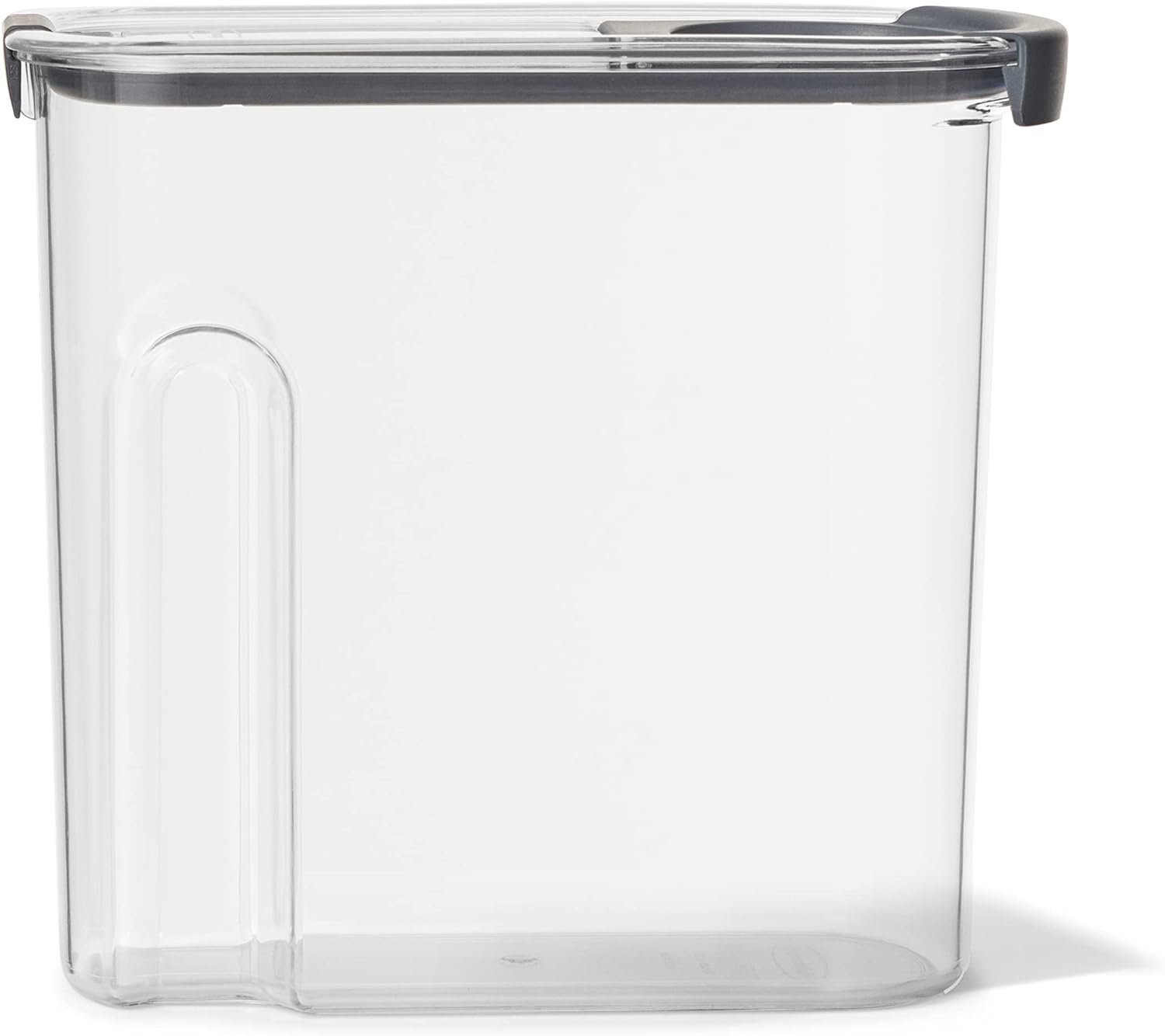 Rubbermaid Brilliance Airtight Food Storage Container for Pantry with Lid for Flour, Sugar, and Rice, 16-Cup, Clear/Grey