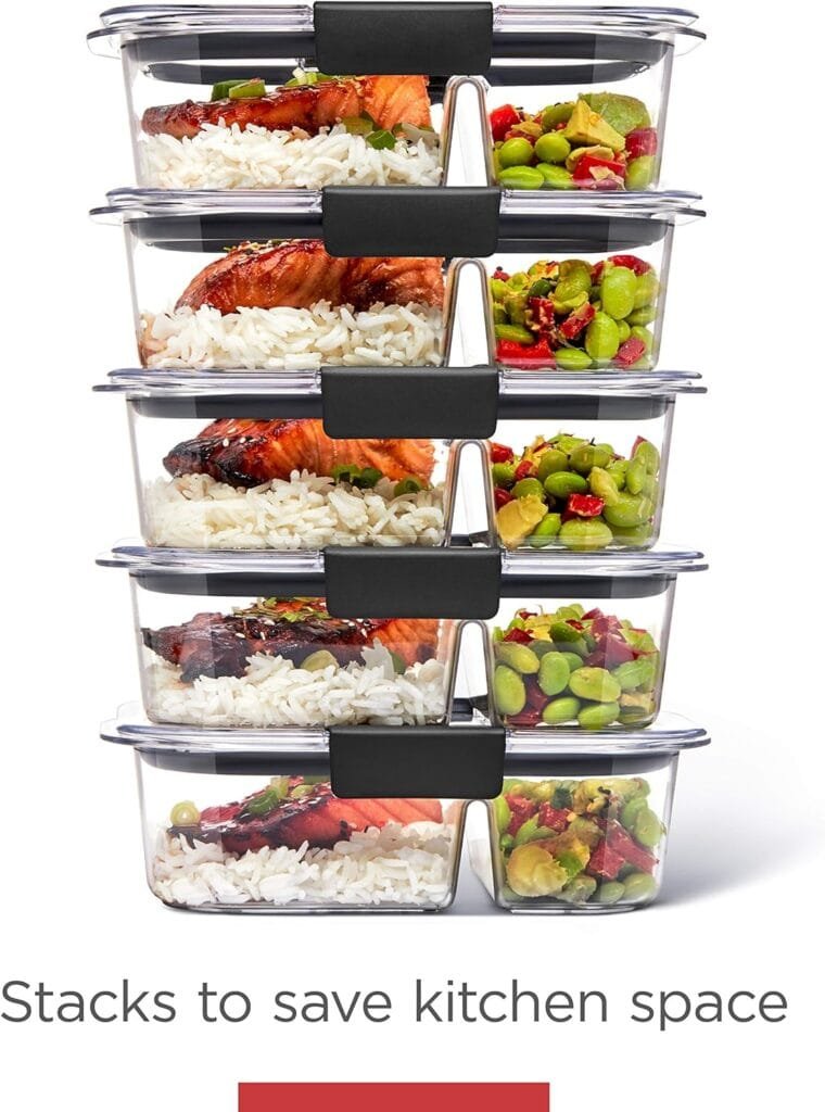 Rubbermaid Brilliance BPA Free Food Storage Containers with Lids, Airtight, for Lunch, Meal Prep, and Leftovers, Set of 5 (3.2 Cup) Rubbermaid Brilliance BPA Free Food Storage Containers with Lids, Airtight, for Lunch, Meal Prep, and Leftovers, Set of 5 (3.2 Cup)