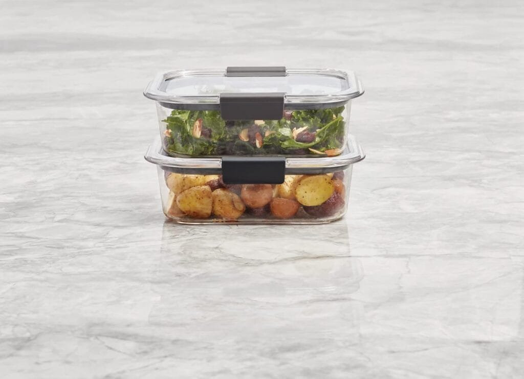 Rubbermaid Brilliance BPA Free Food Storage Containers with Lids, Airtight, for Lunch, Meal Prep, and Leftovers,Clear, Grey Set of 7 Rubbermaid Brilliance BPA Free Food Storage Containers with Lids, Airtight, for Lunch, Meal Prep, and Leftovers,Clear, Grey Set of 7