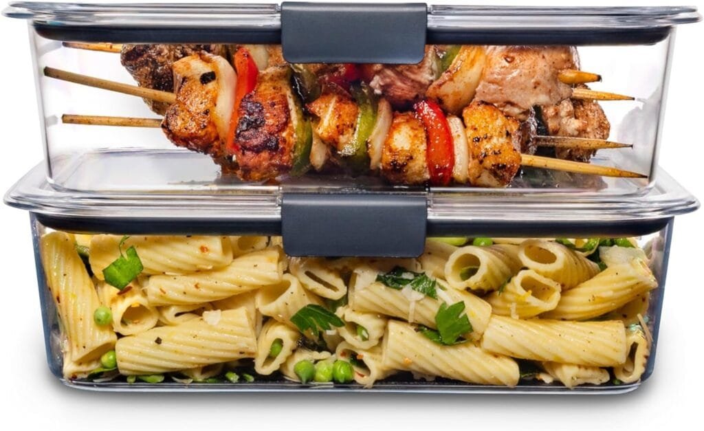 Rubbermaid Brilliance BPA Free Food Storage Containers with Lids, Airtight, for Lunch, Meal Prep, and Leftovers,Clear, Grey Set of 7 Rubbermaid Brilliance BPA Free Food Storage Containers with Lids, Airtight, for Lunch, Meal Prep, and Leftovers,Clear, Grey Set of 7