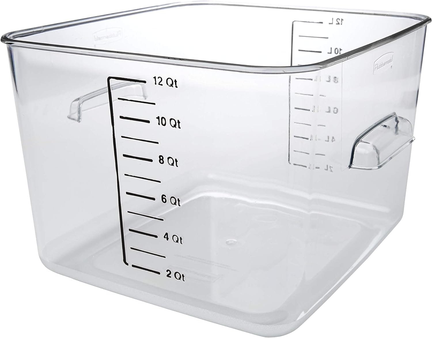 Rubbermaid Commercial Products, Plastic Space Saving Square Food Storage Container for Kitchen/Sous Vide/Food Prep, 12 Quart, Clear Rubbermaid Commercial Products, Plastic Space Saving Square Food Storage Container for Kitchen/Sous Vide/Food Prep, 12 Quart, Clear