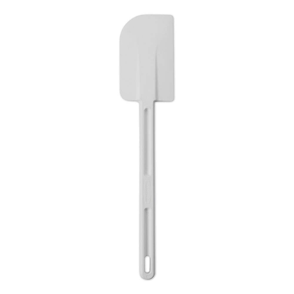 Rubbermaid Commercial Products Scraper Spatula/Food Scraper, 13.5-Inch, Dishwasher Safe, Heavy Duty Rubber Silicone Spatula for Cooking/Baking, White