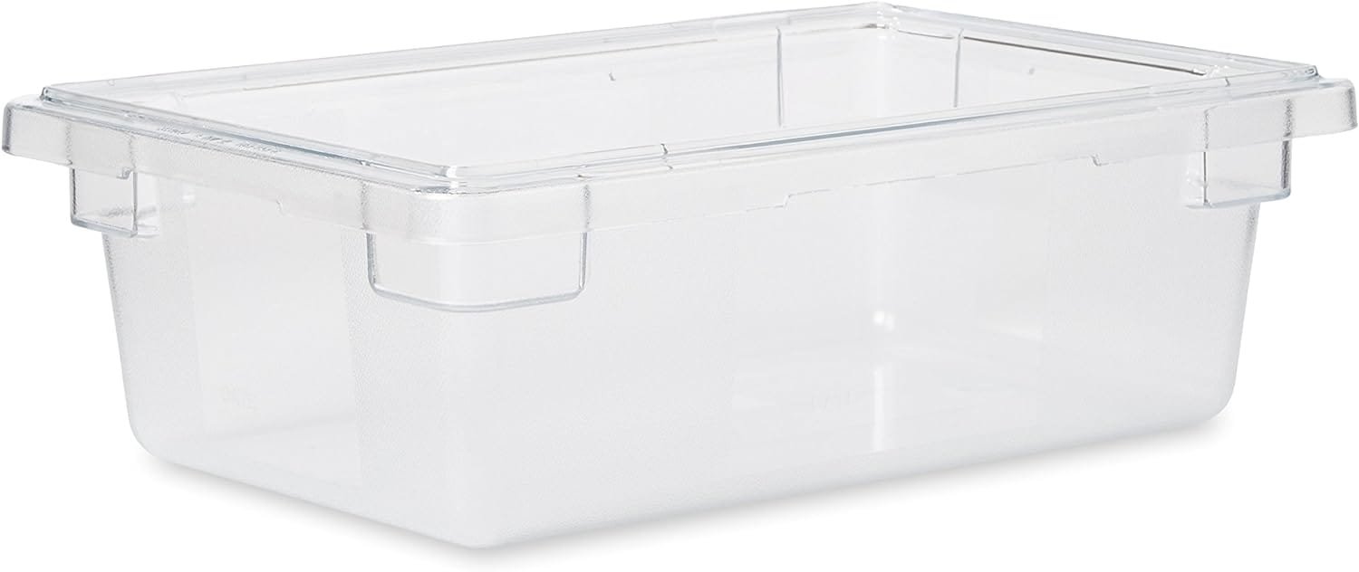 Rubbermaid Commercial Products,Polycarbonate Food Storage Box/Tote for Restaurant/Kitchen/Cafeteria, 3.5 Gallon, Clear (FG330900CLR)