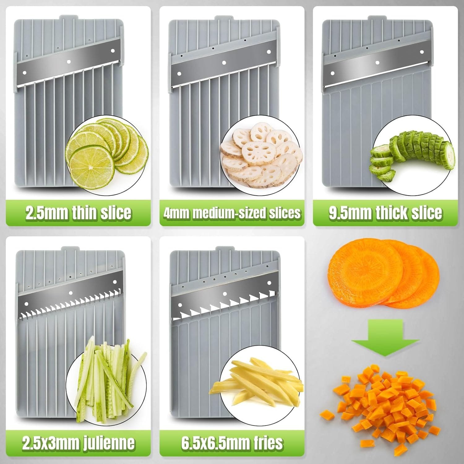 Safe Mandoline Food Slicer for Kitchen - 5in1 Multifunctional Chopper Vegetable Cutter for Fast Meal - French Fry Cutter Julienne Dicer for Vegetables Safe Mandoline Food Slicer for Kitchen - 5in1 Multifunctional Chopper Vegetable Cutter for Fast Meal - French Fry Cutter Julienne Dicer for Vegetables