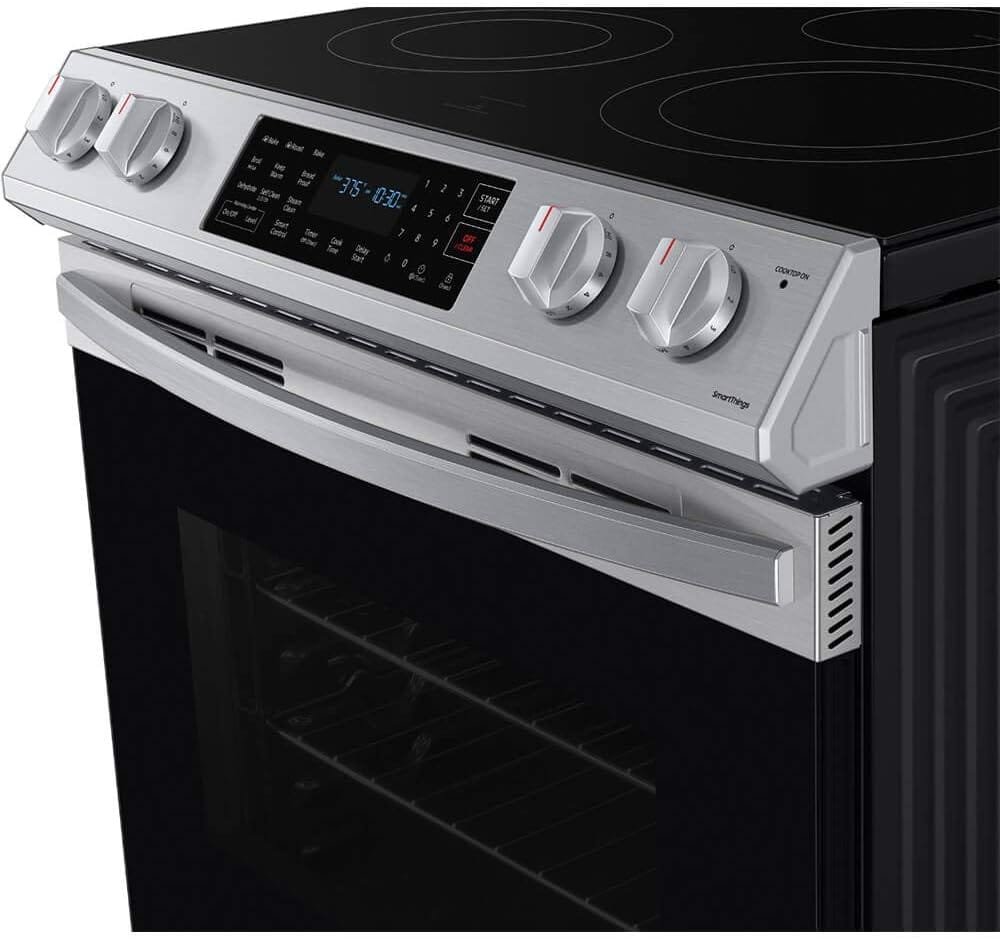 SAMSUNG NE63T8311SS 6.3 cu ft. Smart Slide-in Electric Range with Convection in Stainless Steel