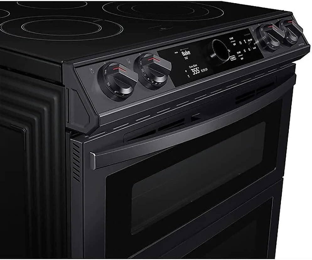 SAMSUNG NE63T8751SG 6.3 cu ft. Smart Slide-in Electric Range with Smart Dial, Air Fry,  Flex Duo(TM) in Black Stainless Steel