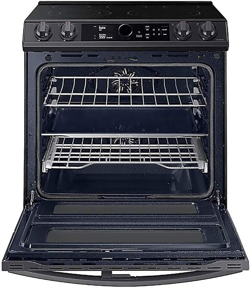 SAMSUNG NE63T8751SG 6.3 cu ft. Smart Slide-in Electric Range with Smart Dial, Air Fry,  Flex Duo(TM) in Black Stainless Steel