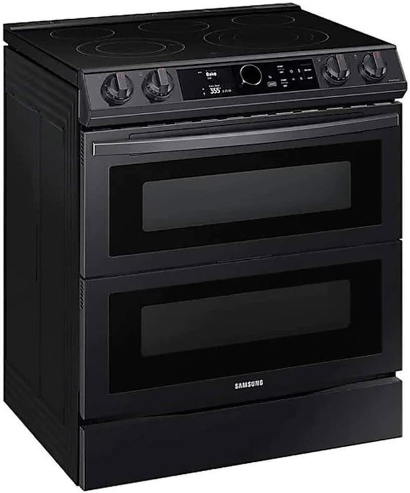 SAMSUNG NE63T8751SG 6.3 cu ft. Smart Slide-in Electric Range with Smart Dial, Air Fry,  Flex Duo(TM) in Black Stainless Steel