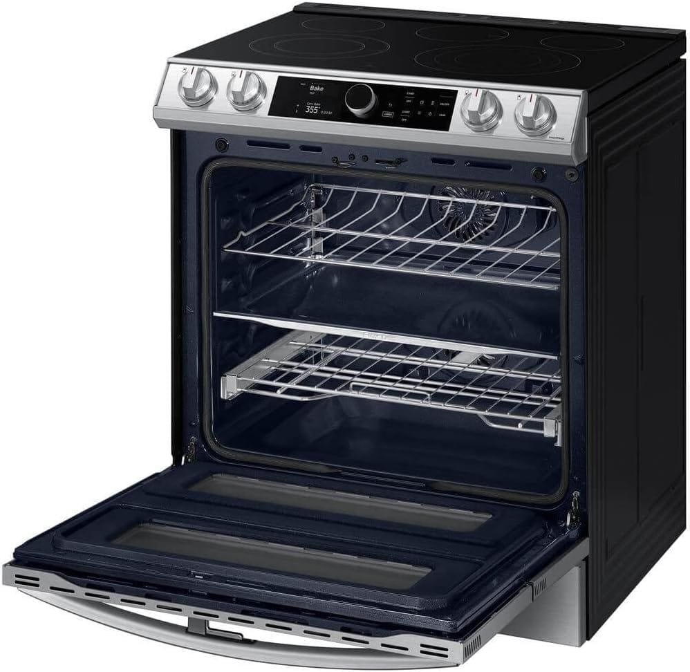 SAMSUNG NE63T8751SS 6.3 cu ft. Smart Slide-in Electric Range with Smart Dial, Air Fry, Flex Duo(TM) in Stainless Steel SAMSUNG NE63T8751SS 6.3 cu ft. Smart Slide-in Electric Range with Smart Dial, Air Fry, Flex Duo(TM) in Stainless Steel