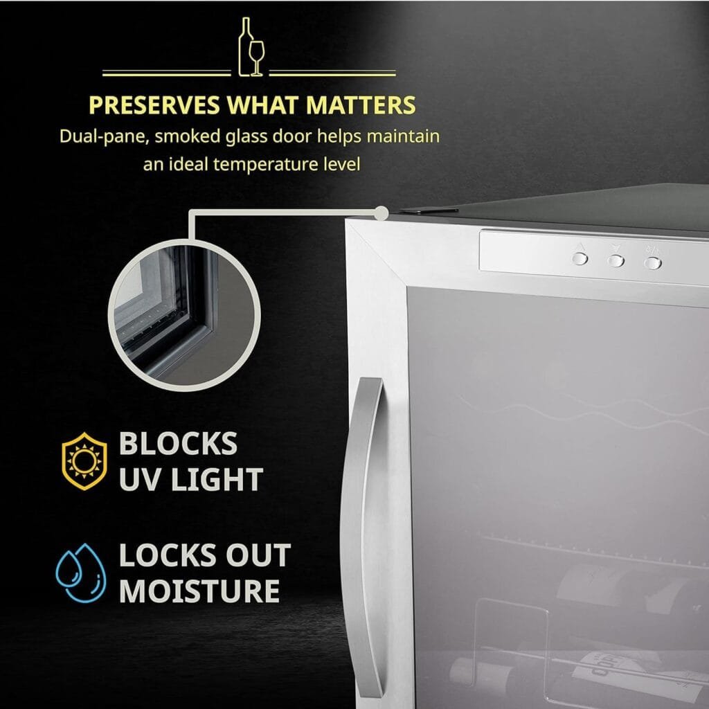 Schmecke 12 Bottle Compressor Wine Cooler Refrigerator w/Lock | Large Freestanding Wine Cellar | 41f-64f Digital Temperature Control Wine Fridge For Red, White, Champagne or Sparkling Wine - Black Schmecke 12 Bottle Compressor Wine Cooler Refrigerator w/Lock | Large Freestanding Wine Cellar | 41f-64f Digital Temperature Control Wine Fridge For Red, White, Champagne or Sparkling Wine - Black